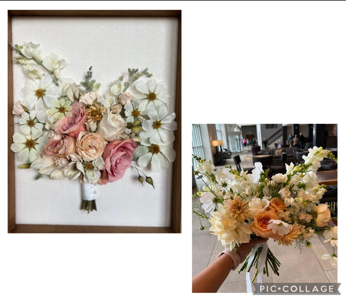 Bouquet Preservation, Shadow Box, Keepsake Box, Memory, Bridal Flowers, Display Case, Frame Box Flower, White, Bouquet Memory Box