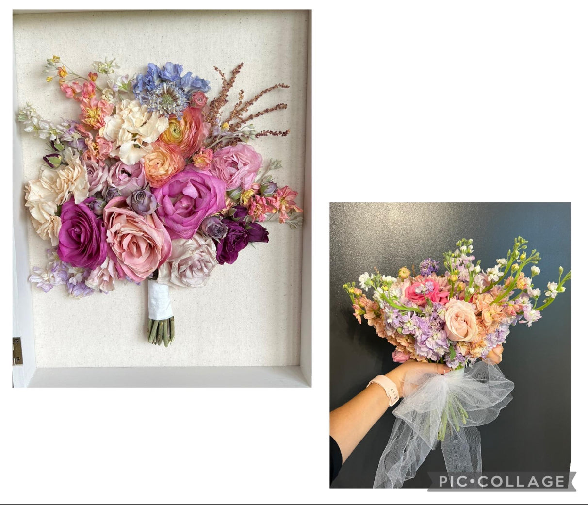 Bouquet Preservation, Shadow Box, Keepsake Box, Memory, Bridal Flowers, Display Case, Frame Box Flower, White, Bouquet Memory Box