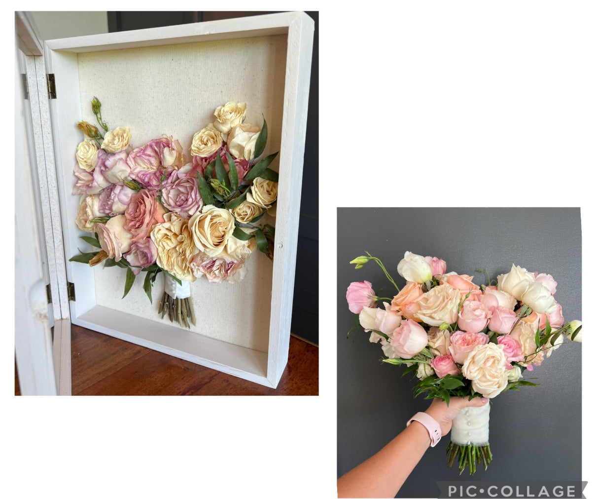 Bouquet Preservation, Shadow Box, Keepsake Box, Memory, Bridal Flowers, Display Case, Frame Box Flower, White, Bouquet Memory Box