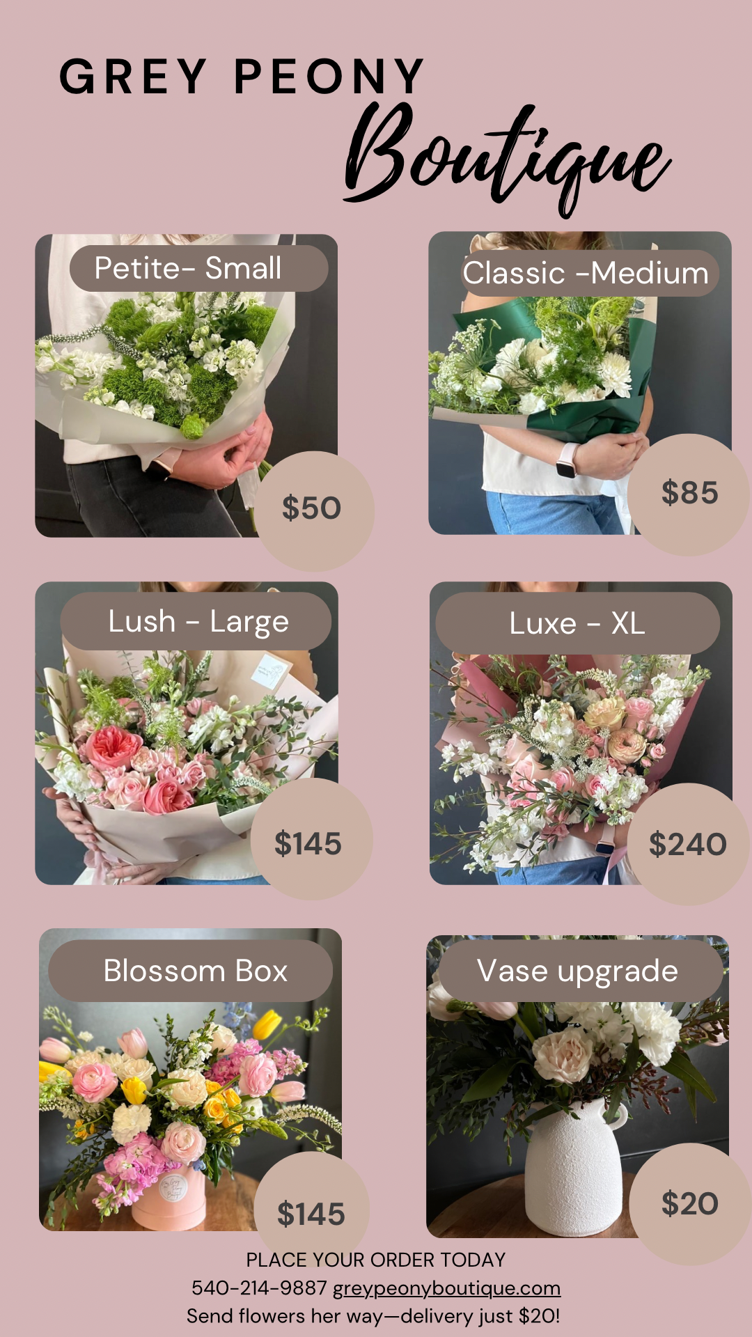 Pretty in Pink – Fresh Seasonal Flower Bouquet