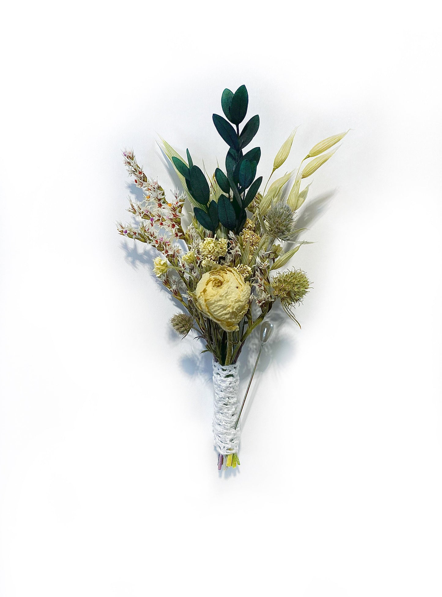 Mini Hair Comb, White, Green, Hair Pins, Dried flowers, Preserved, Floral, Hair Accessories, Wedding Accessory, Simple, Winter, Prom, Bridal
