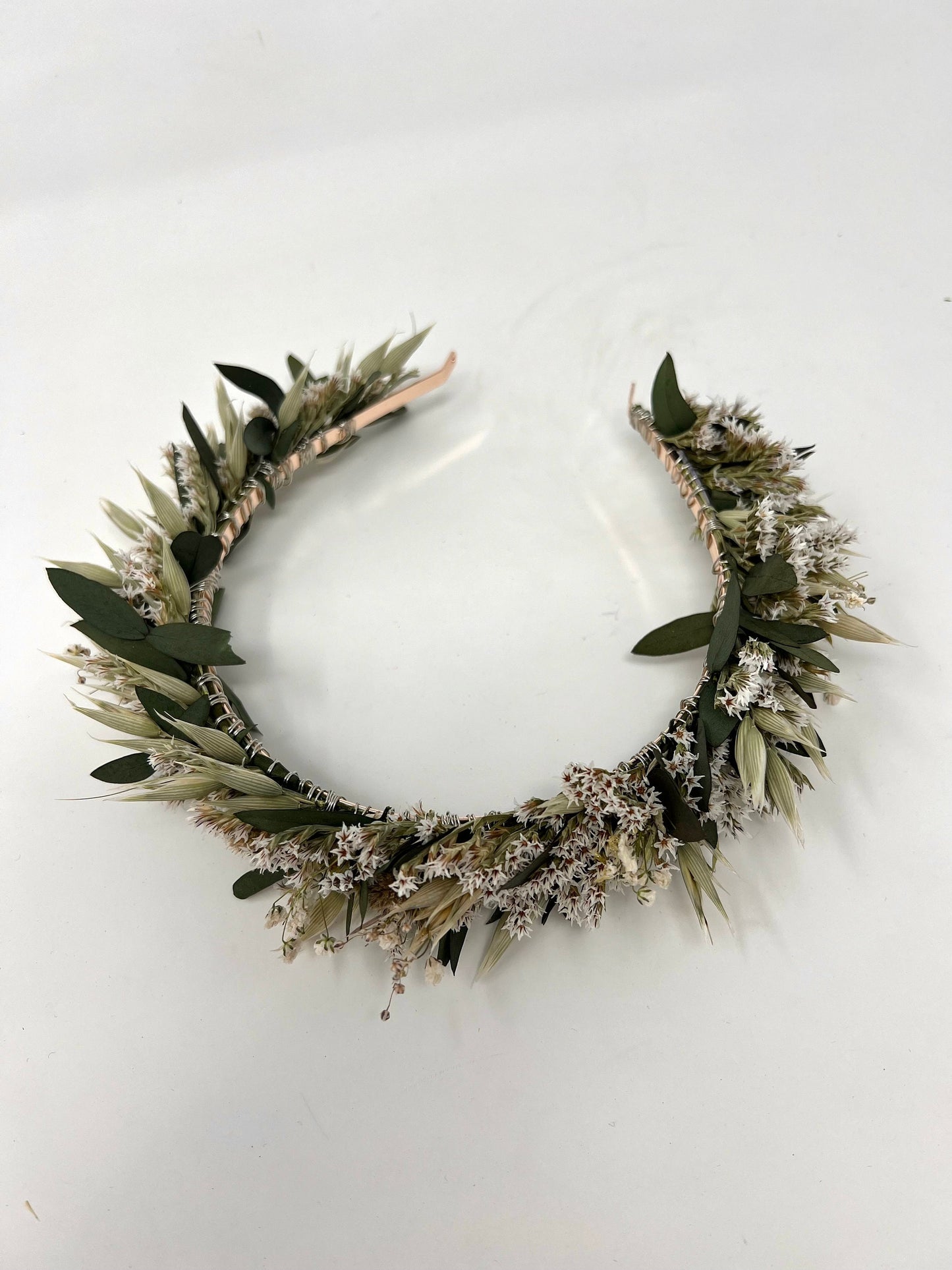 Mini Hair Comb, White, Green, Hair Pins, Dried flowers, Preserved, Floral, Hair Accessories, Wedding Accessory, Simple, Winter, Prom, Bridal