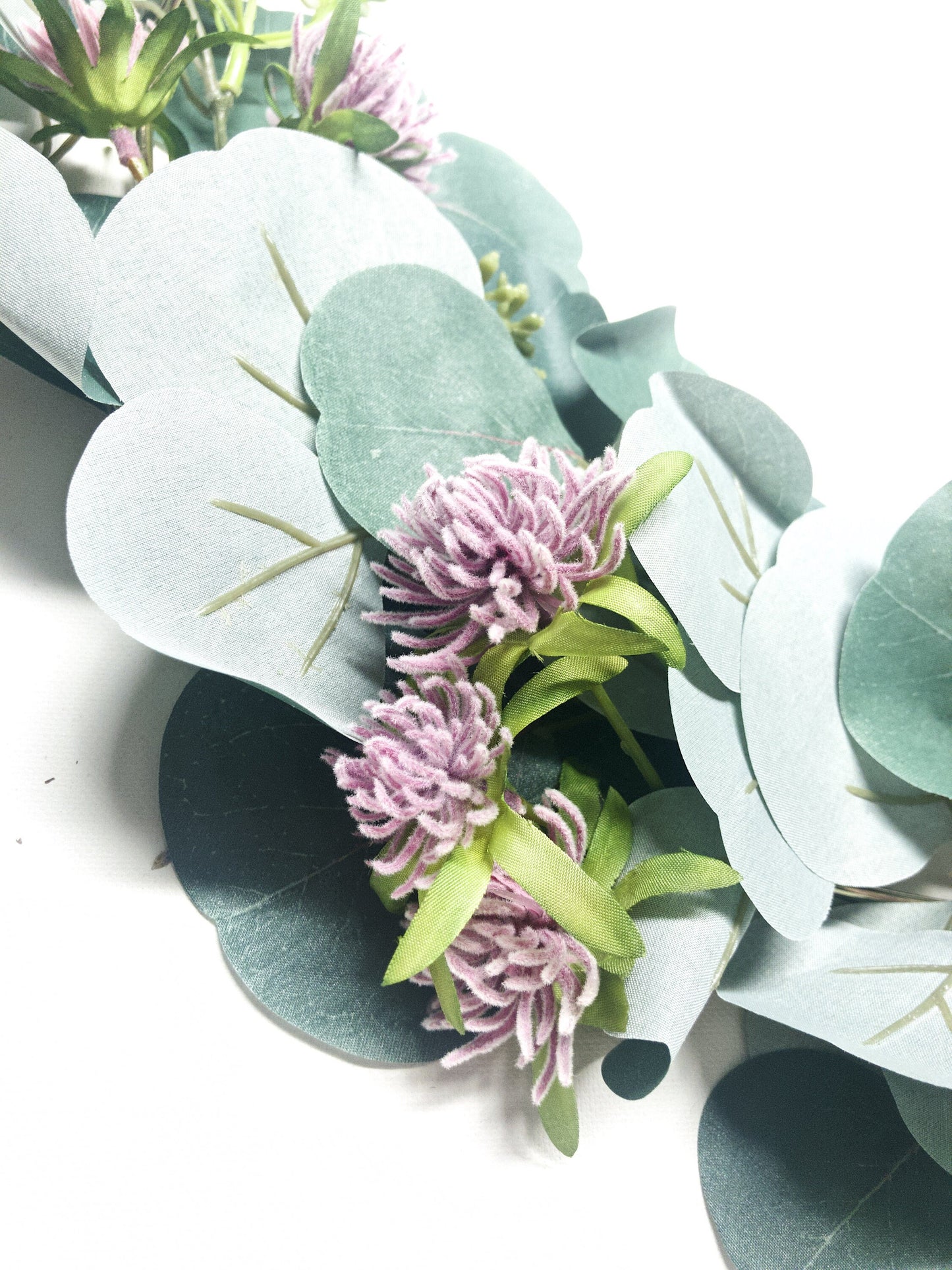 Metal Ring Wreath, Silver Dollar Eucalyptus Hoop Wreath, Pink, Gold, Thin, Wall, Nursery, Small, Modern, Ring, Indoor, Green Blue, Farmhouse