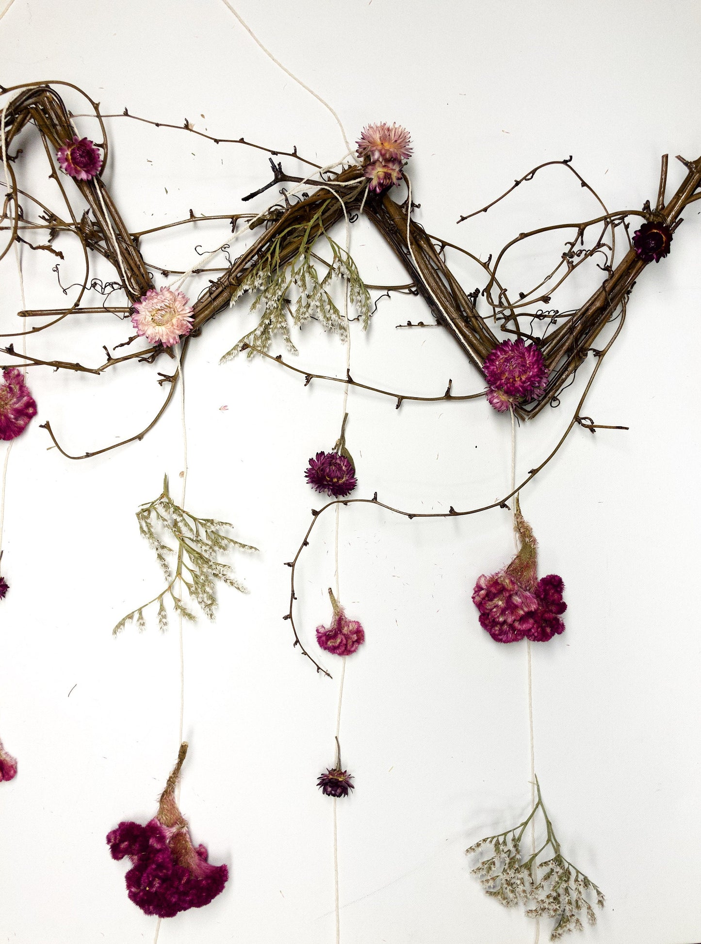 Floral Wall Decor, Dried Flowers, Art, Floral, Wall, Branches, Twigs, Preserved, Nursery, Bedroom Decor, Nook Decor, Rustic Farmhouse