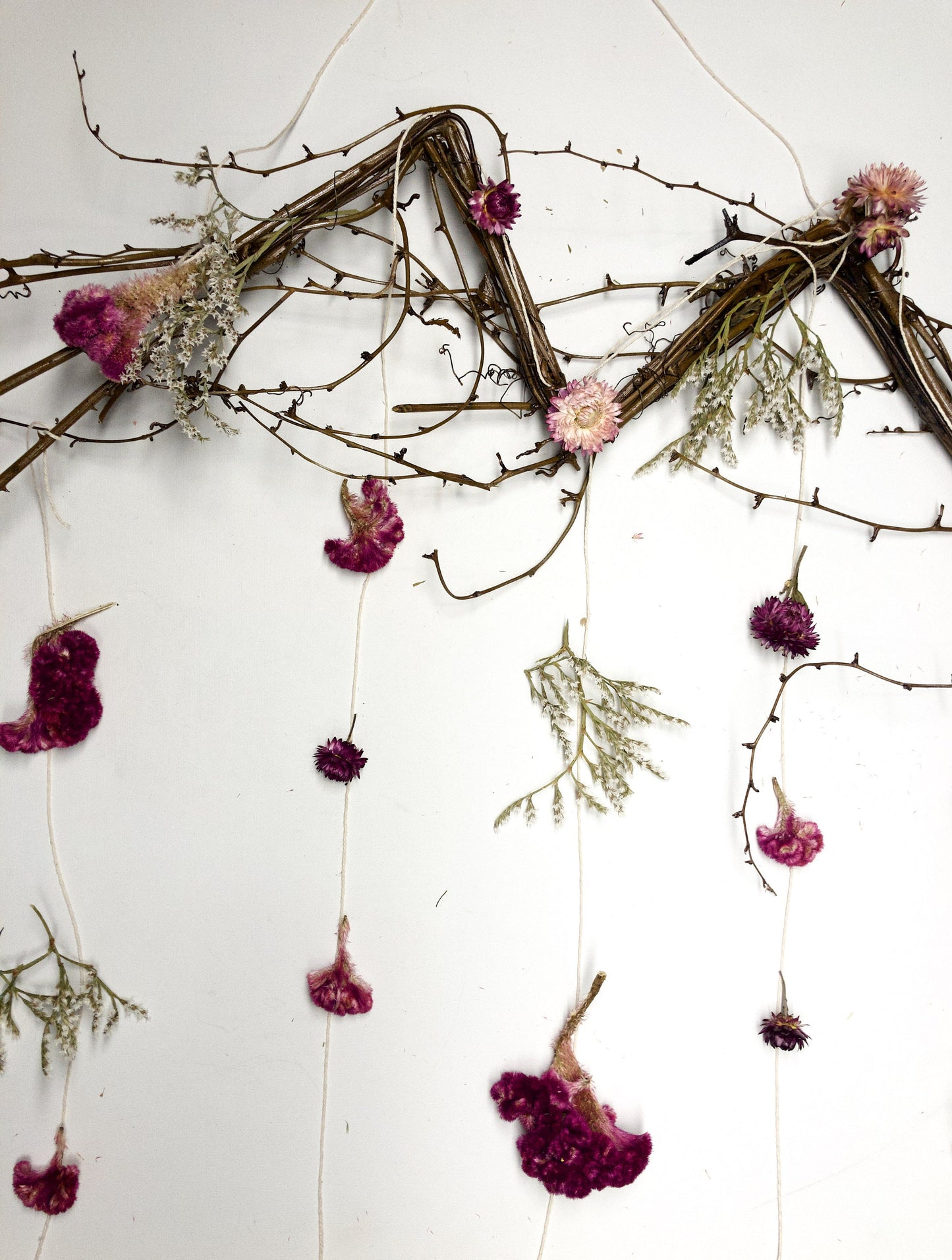 Floral Wall Decor, Dried Flowers, Art, Floral, Wall, Branches, Twigs, Preserved, Nursery, Bedroom Decor, Nook Decor, Rustic Farmhouse