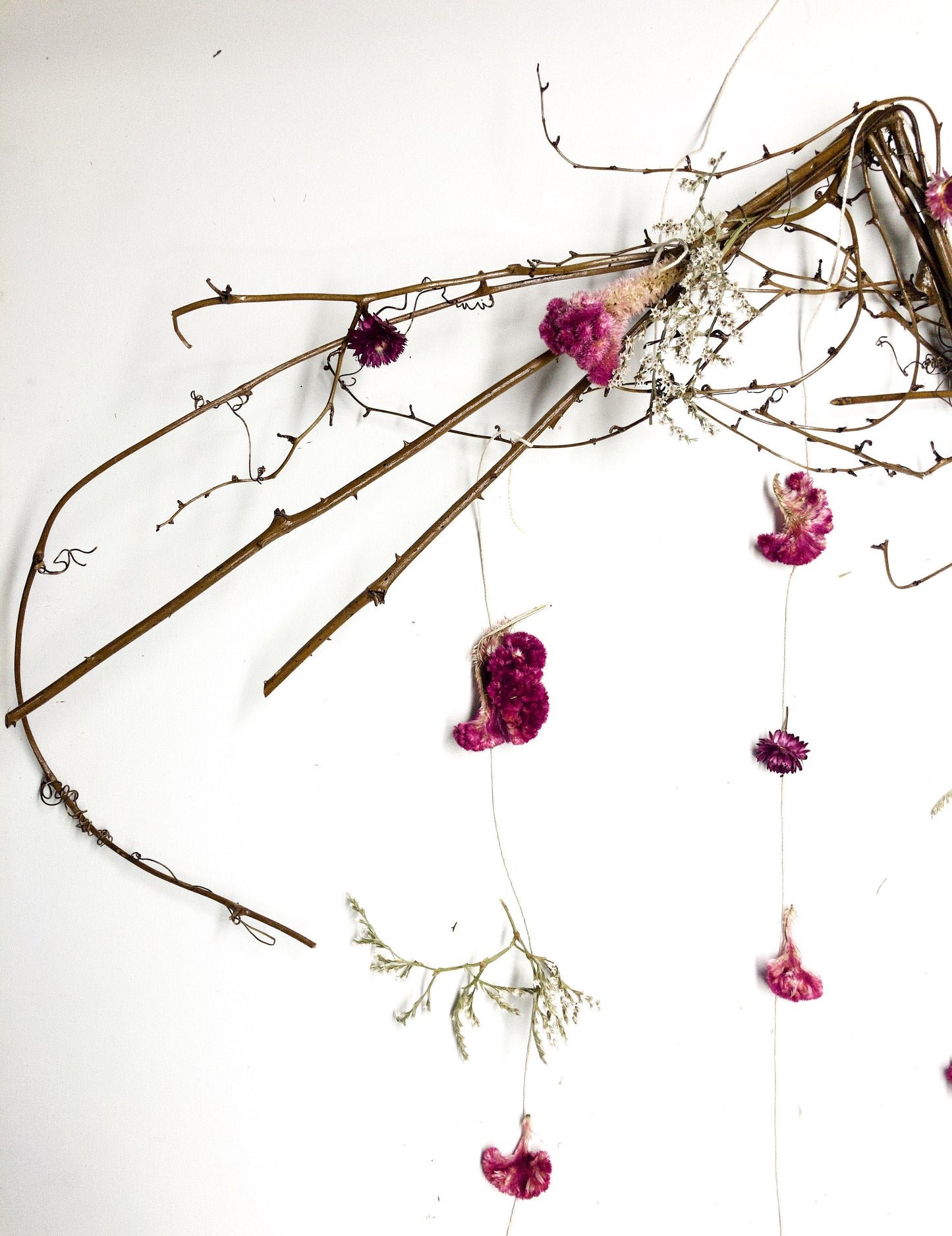 Floral Wall Decor, Dried Flowers, Art, Floral, Wall, Branches, Twigs, Preserved, Nursery, Bedroom Decor, Nook Decor, Rustic Farmhouse