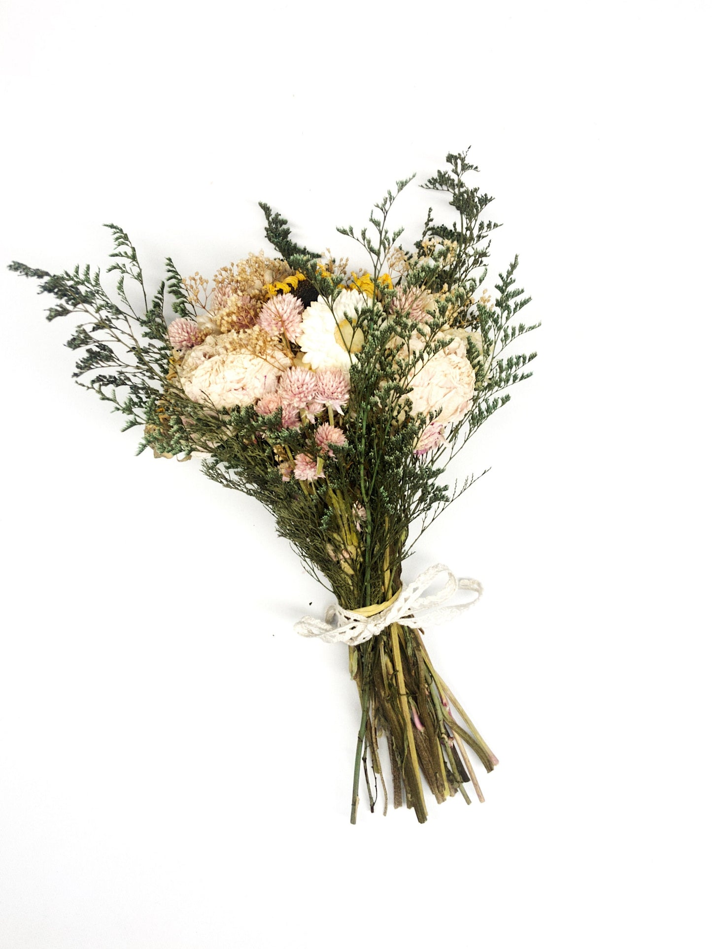 Wedding Bouquet, Dried Flowers, Preserved Florals, Strawflowers, Sunflowers, Peonies, Bridal, Globe Amarenth, Spring Bouquet