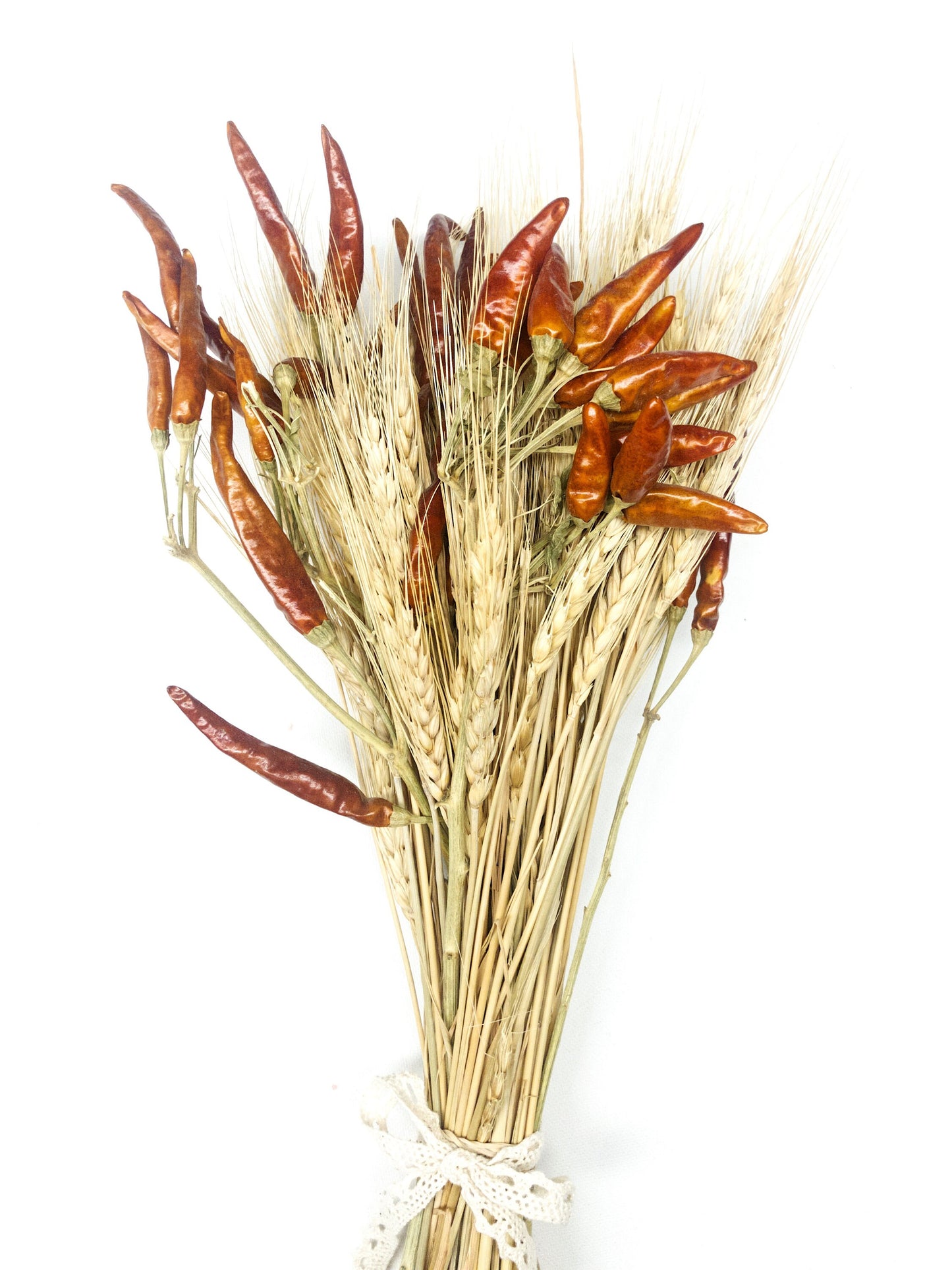 Fall Bouquet, Chili Peppers and Wheat Bouquet, Dried flower, Blonde Wheat, Chiles, Wedding, Bridal, Fall, Rustic, Country, Summer Home Decor