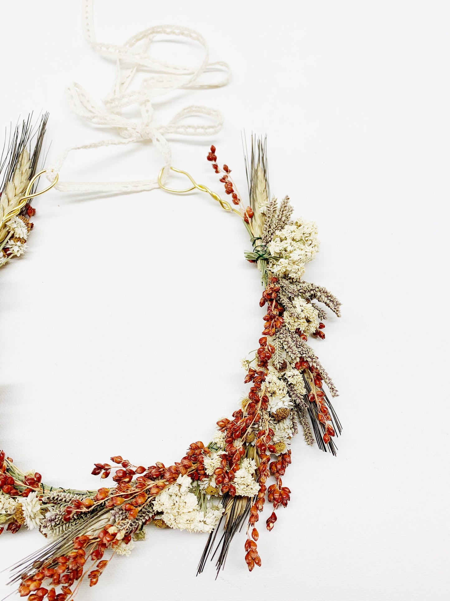 Head Wreath, Natural flowers, Dried flowers, Head band, Head Decoration, Centerpiece, Preserved Flowers, Wheat, Photoshoot Decor, Wedding