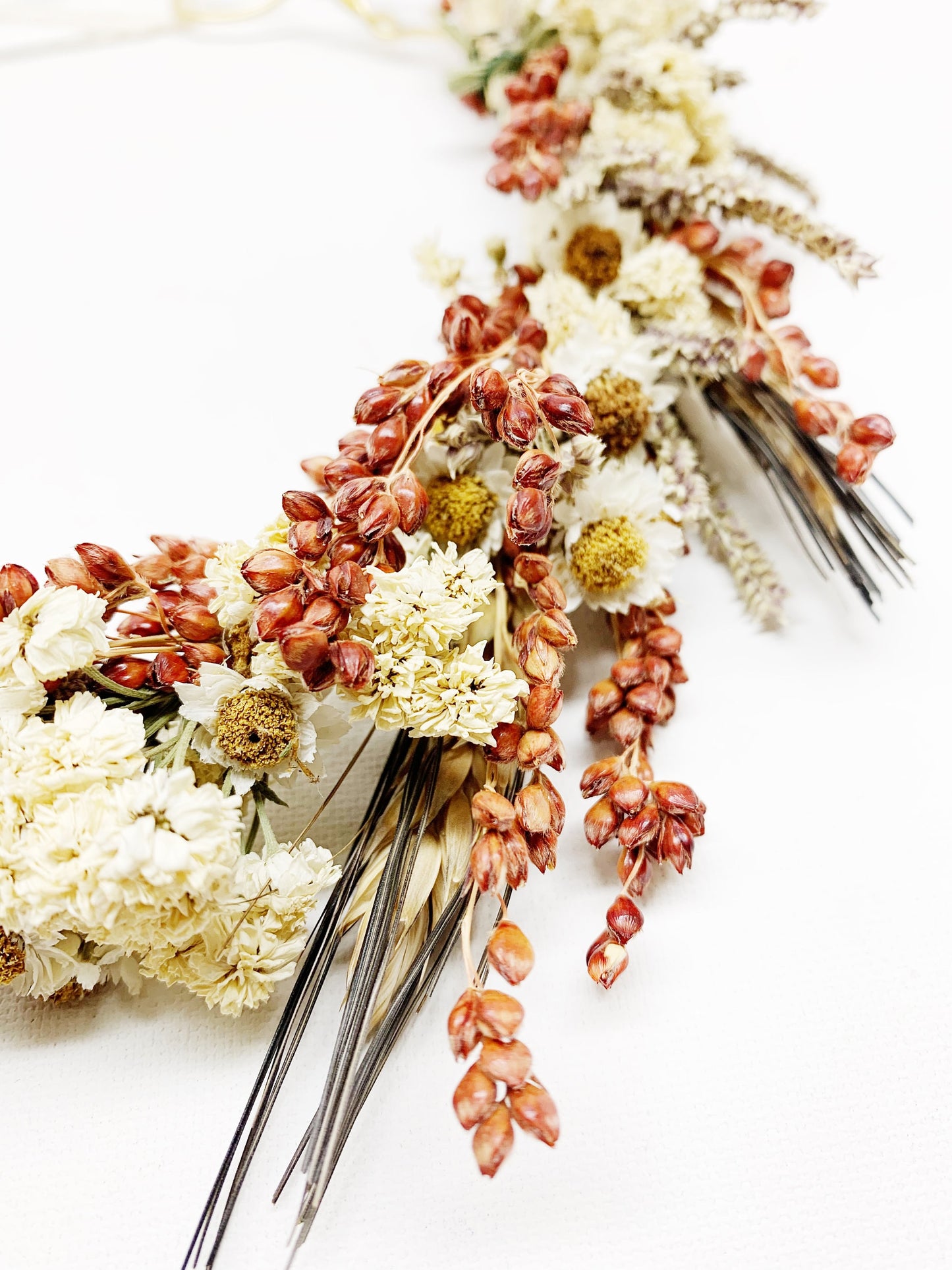 Head Wreath, Natural flowers, Dried flowers, Head band, Head Decoration, Centerpiece, Preserved Flowers, Wheat, Photoshoot Decor, Wedding