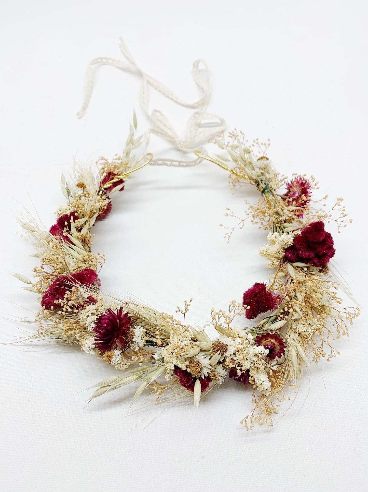 Head Wreath, natural flowers, dried flowers, head band, decoration, head crown, centerpiece, preserved flowers, wheat, photoshoot decor, wed