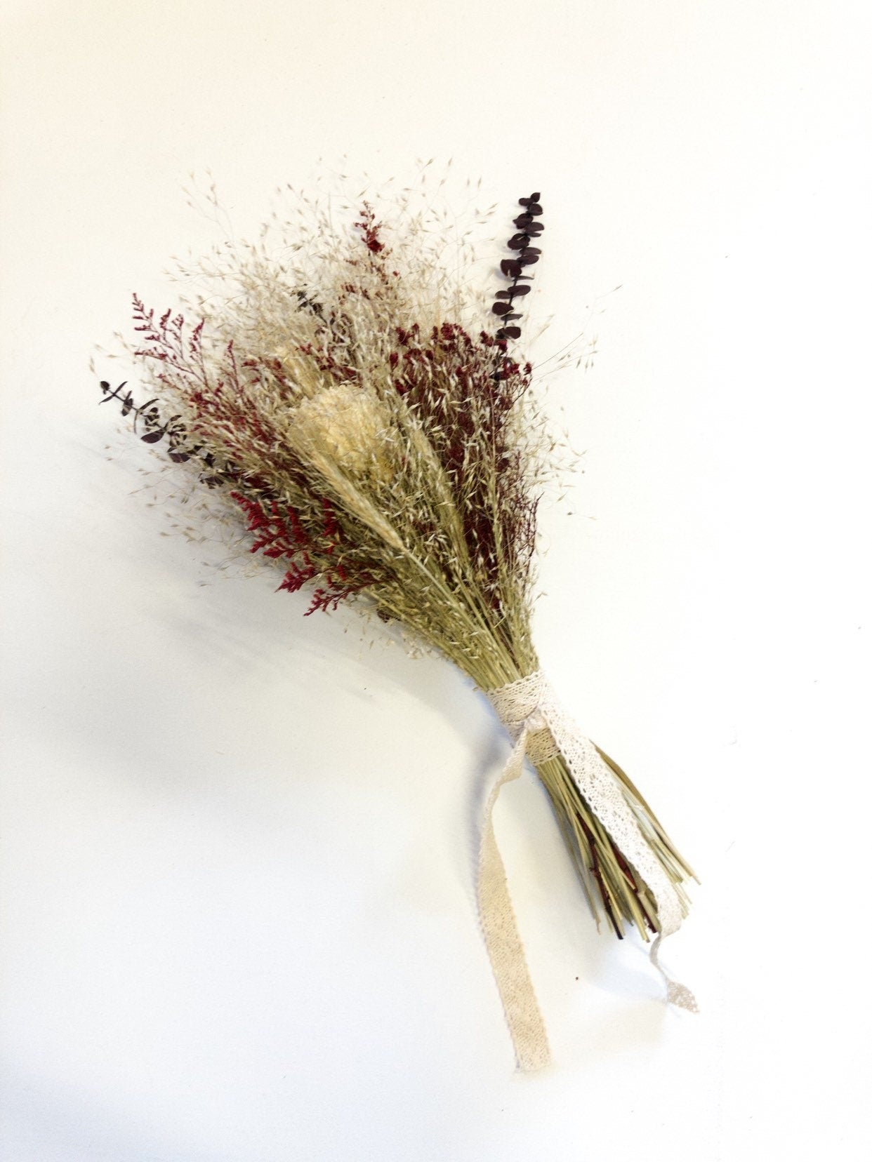 Fall Wedding Bouquet, Boho Wedding, Indian Grass, Peonies, Peony, Caspia, Eucalyptus, Red, Burgundy, Beige, White Simple Autumn