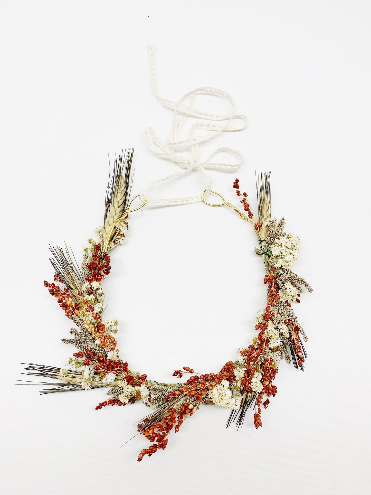 Head Wreath, Natural flowers, Dried flowers, Head band, Head Decoration, Centerpiece, Preserved Flowers, Wheat, Photoshoot Decor, Wedding