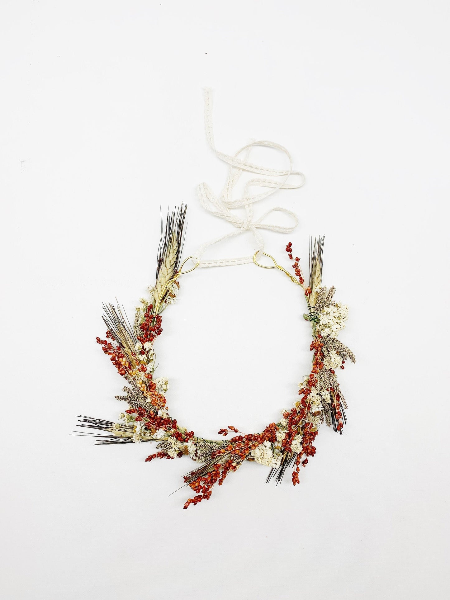Head Wreath, Natural flowers, Dried flowers, Head band, Head Decoration, Centerpiece, Preserved Flowers, Wheat, Photoshoot Decor, Wedding