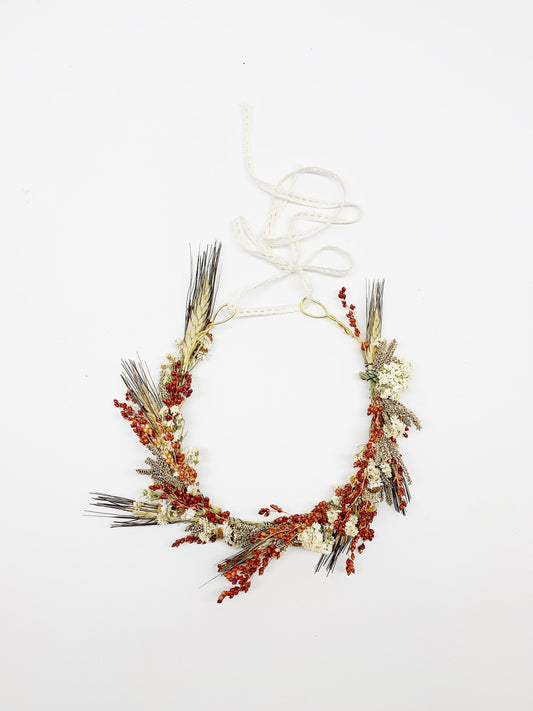 Head Wreath, Natural flowers, Dried flowers, Head band, Head Decoration, Centerpiece, Preserved Flowers, Wheat, Photoshoot Decor, Wedding