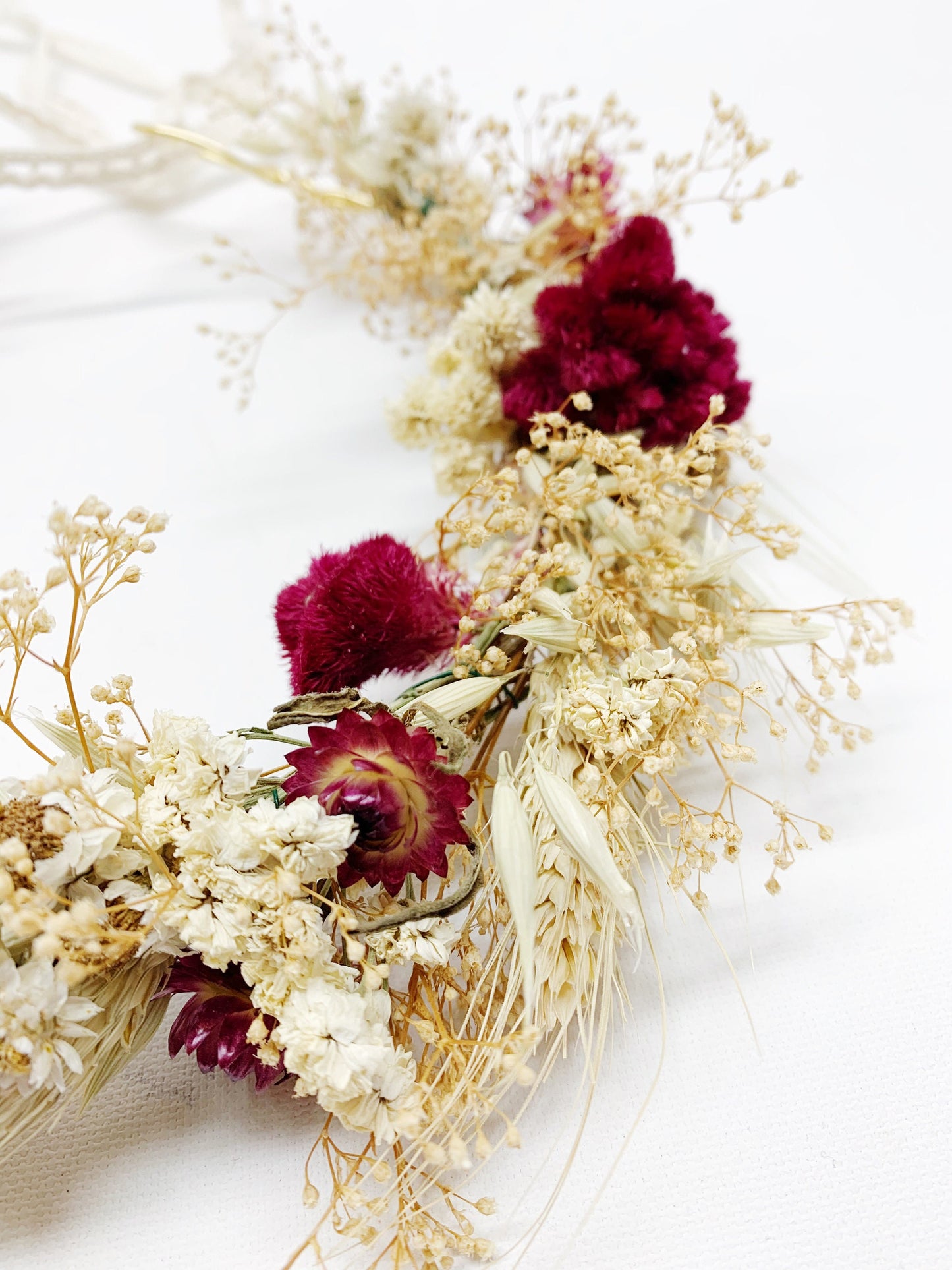 Head Wreath, natural flowers, dried flowers, head band, decoration, head crown, centerpiece, preserved flowers, wheat, photoshoot decor, wed