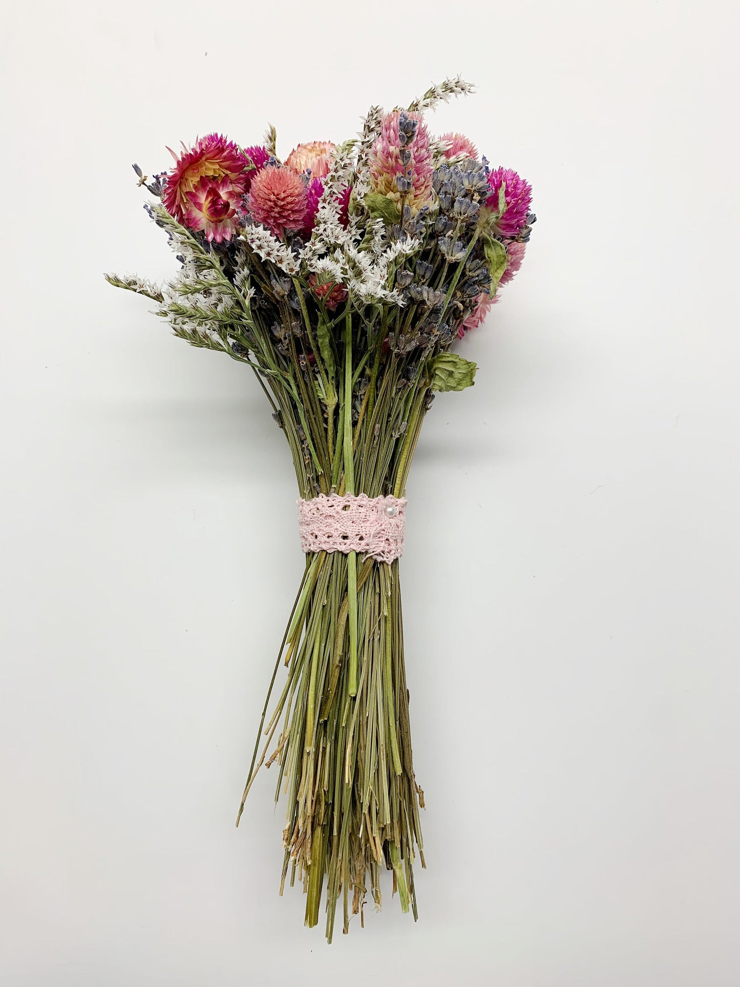 Wedding Bouquet, Valentine, Dried, Natural Flowers, Present, Flowers, Colorful, Light, Gentle, pink, purple, strawflowers, Lavender