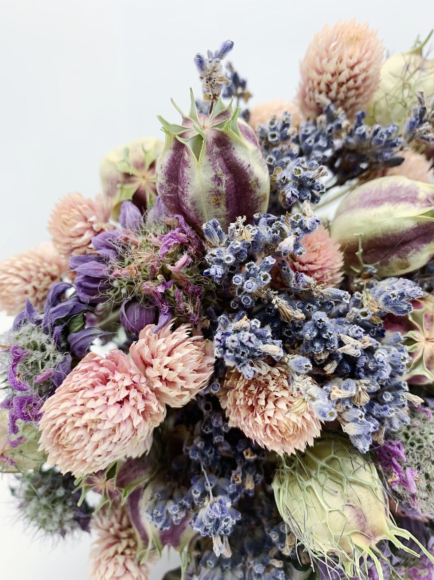 Spring Collection, Bouquet, Natural Flowers, Dried Flowers, Bridal, Wedding, Floral, Colorful, Bridesmaid, pink, blue, purple, amaranth