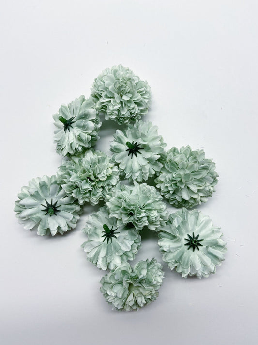 10 Faux Flowers, Fake Flowers, Spring Color, Green, Flower heads, Flowers, Decoration, Home decor, Wedding Details, Arts and Craft