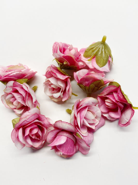 10 Faux Flowers, #007 Fake Flowers, spring color, roses Flower heads, Flowers, Decoration, Home decor, details, wedding details, Clean, pink