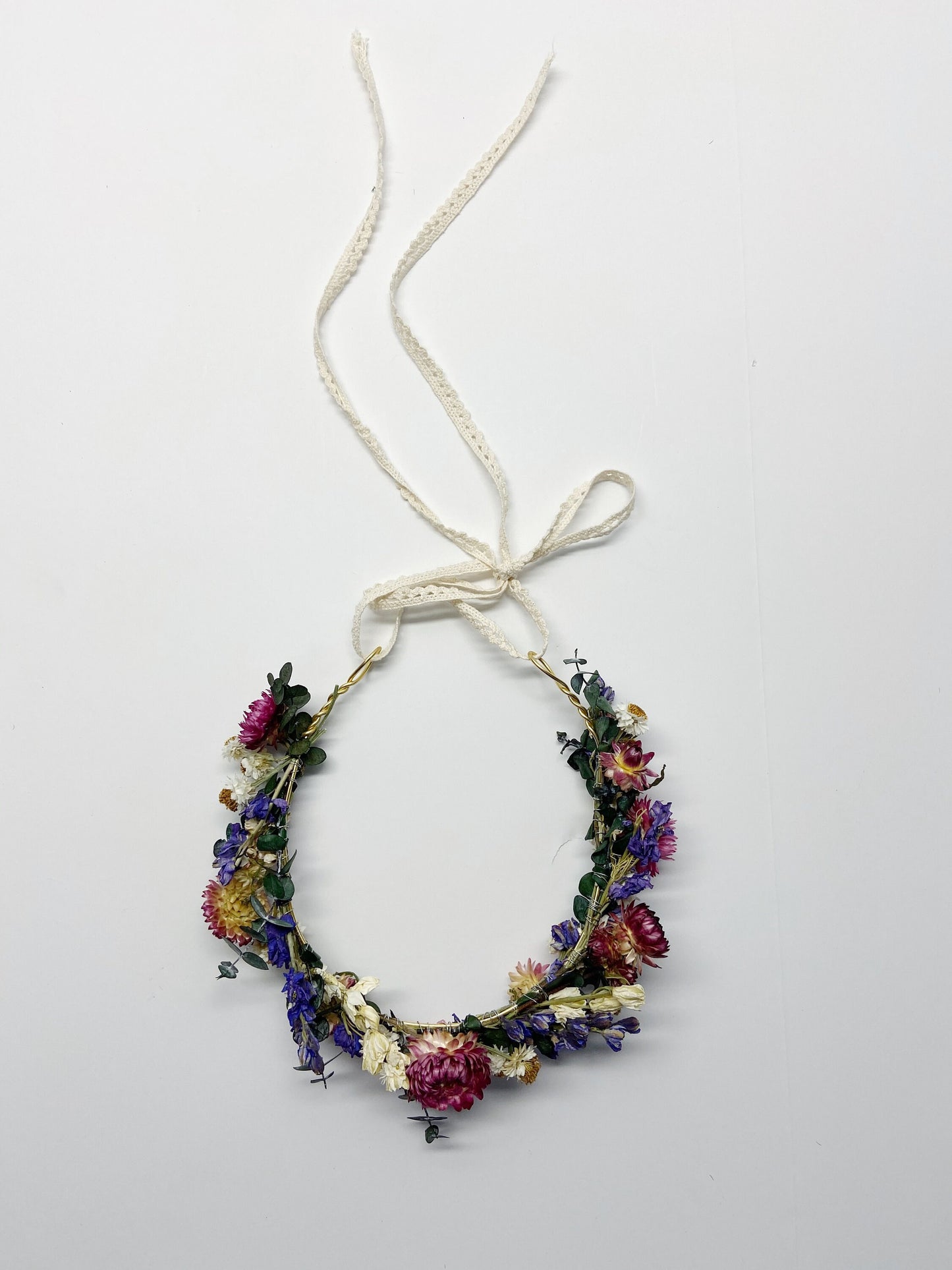 Floral Crown, Head Wreath, Wedding Accessories, Preserved Flowers, Dried Florals, Forever Crown, Eucalyptus, ammobium, Strawflowers