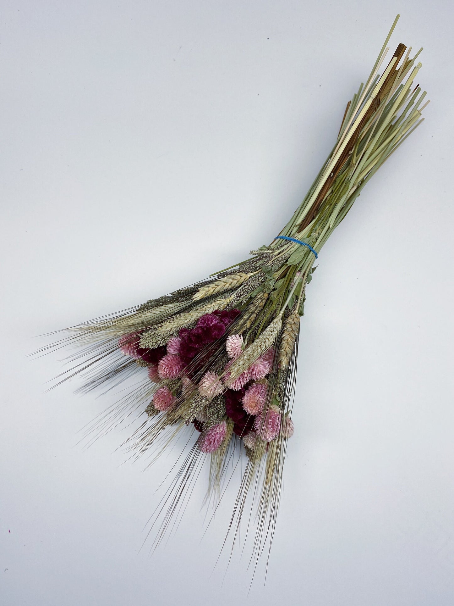 Fall Wedding, Dried Flowers, Rustic Bouquet, Coxcomb, Globe amaranth, Tapestry Millet, Wheat, Fall Colors, Throw Bouquet, Pink