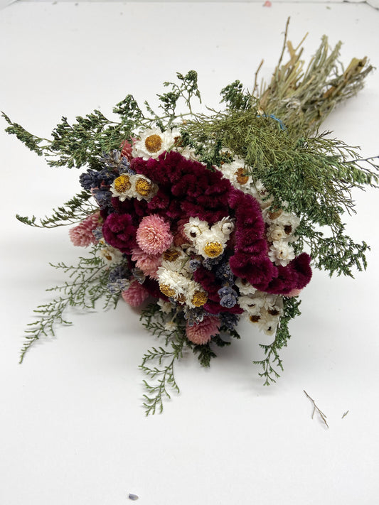 Spring Collection, Bouquet, Natural Flowers, Dried, Bridal, Wedding, Floral, Colorful, Bridesmaid, Pink, Lavender, Globe Amaranth, Caspia