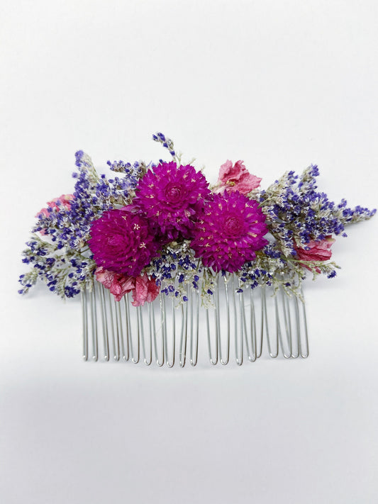 Hair Comb, Dried flowers, preserved flowers, floral comb, hair clip, hair accessories, wedding accessory, simple, wedding corsage, prom