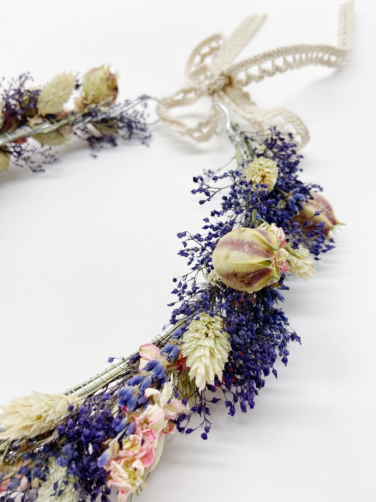 Wedding Head Wreath, Crown, Hoop, Wall Wreath, Halo, Boho, Wild Flower, Floral, Dried Flowers, Simple, Rustic, Preserved, Whimsical, Forest