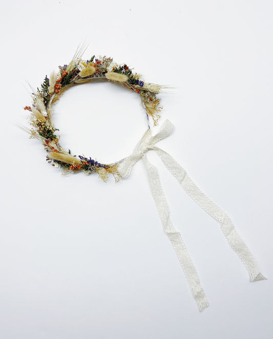 Wedding Head Wreath, Crown, Hoop, Wall Wreath, Halo, Boho, Wild Flower, Floral, Dried Flowers, Simple, Rustic, Preserved, Whimsical, Forest