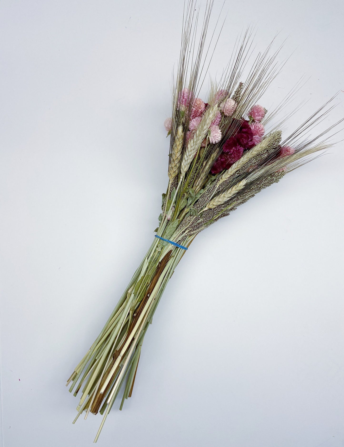 Fall Wedding, Dried Flowers, Rustic Bouquet, Coxcomb, Globe amaranth, Tapestry Millet, Wheat, Fall Colors, Throw Bouquet, Pink