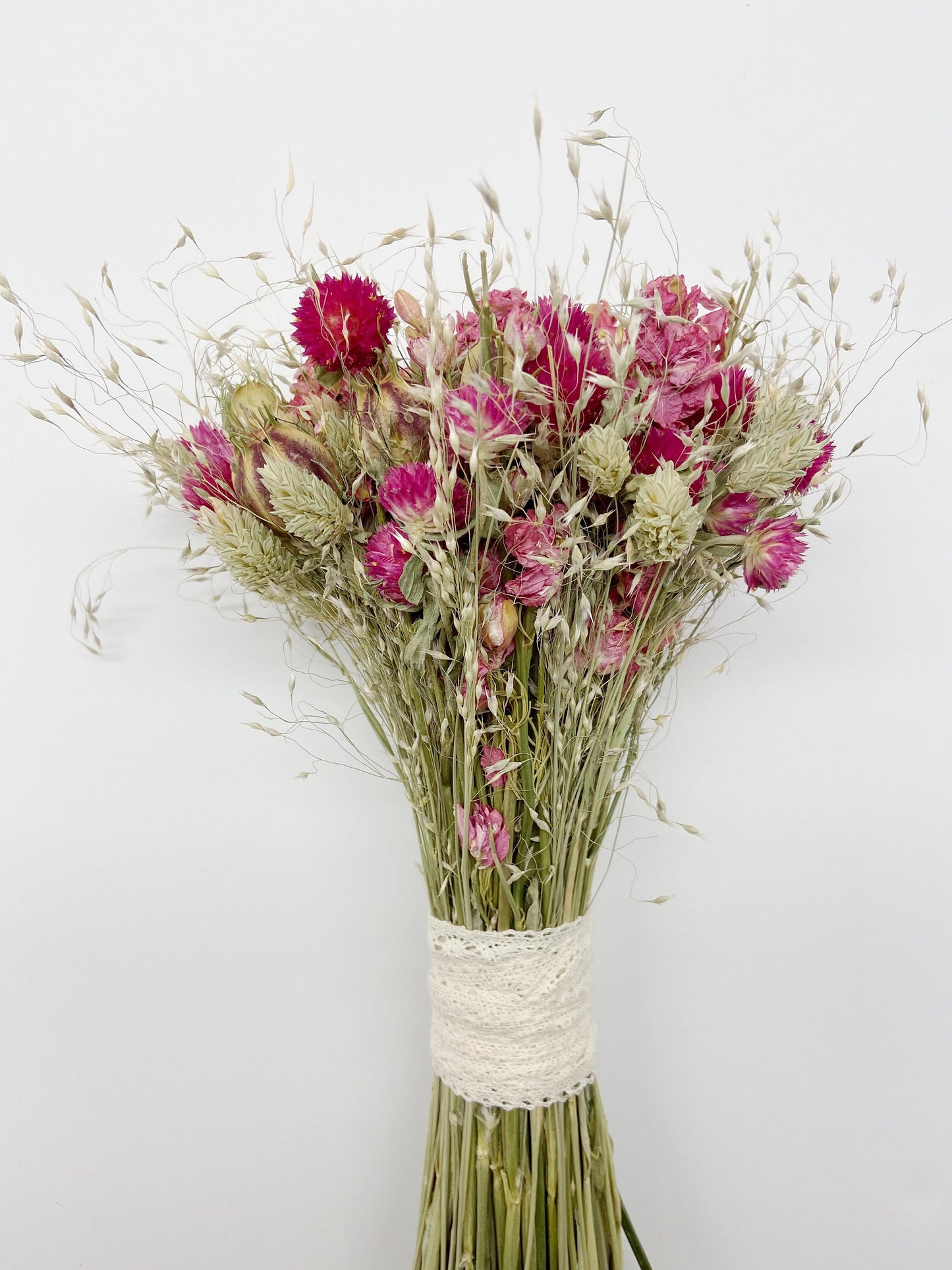 Spring Bouquet, Natural Flowers, Dried Flowers, Bridal, Wedding, Floral, Colorful, Bridesmaid, Pink, nigella, phalaris, Spring, Throw