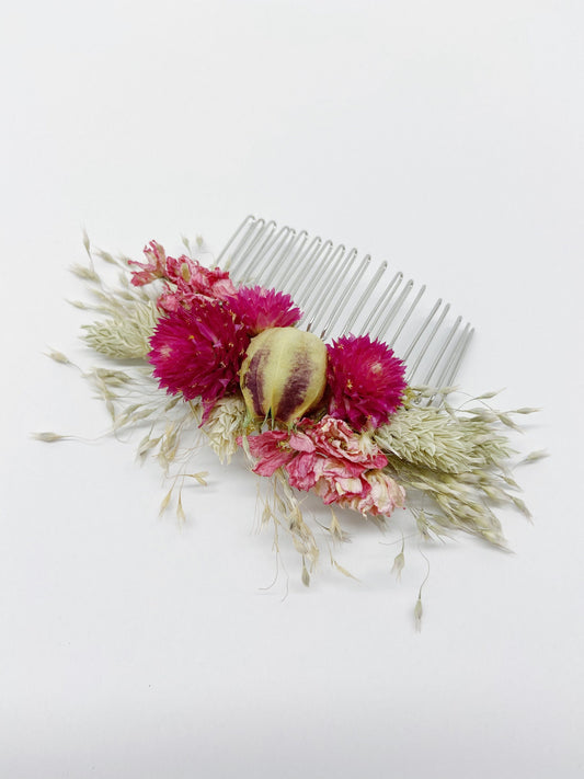 Hair Comb, Dried flowers, preserved flowers, floral comb, hair clip, hair accessories, wedding accessory, simple, wedding corsage, prom