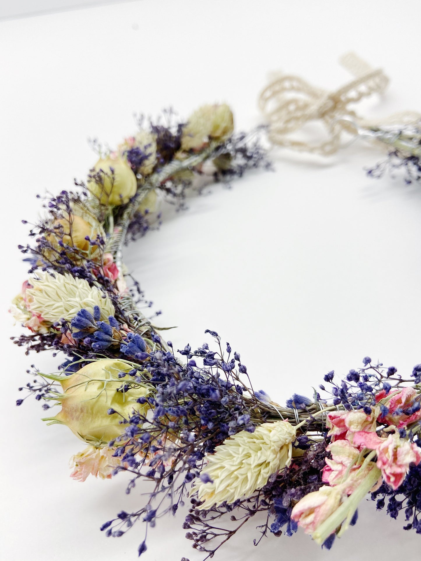 Wedding Head Wreath, Crown, Hoop, Wall Wreath, Halo, Boho, Wild Flower, Floral, Dried Flowers, Simple, Rustic, Preserved, Whimsical, Forest