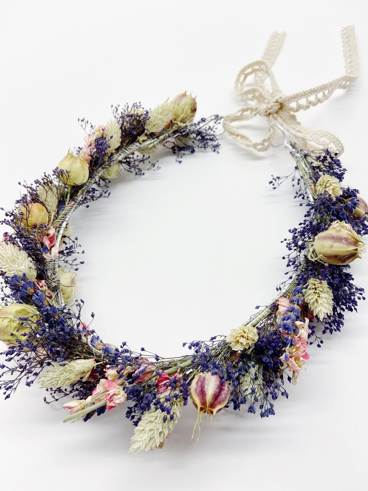 Wedding Head Wreath, Crown, Hoop, Wall Wreath, Halo, Boho, Wild Flower, Floral, Dried Flowers, Simple, Rustic, Preserved, Whimsical, Forest
