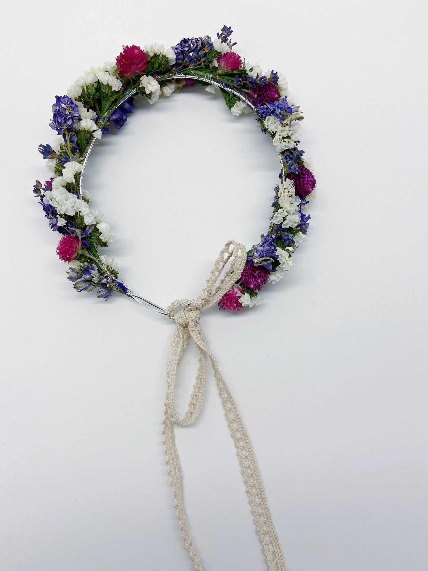 Wedding Head Wreath, Crown, Hoop, Wall Wreath, Halo, Boho, Wild Flower, Floral, Dried Flowers, Simple, Rustic, Preserved, Whimsical, Forest