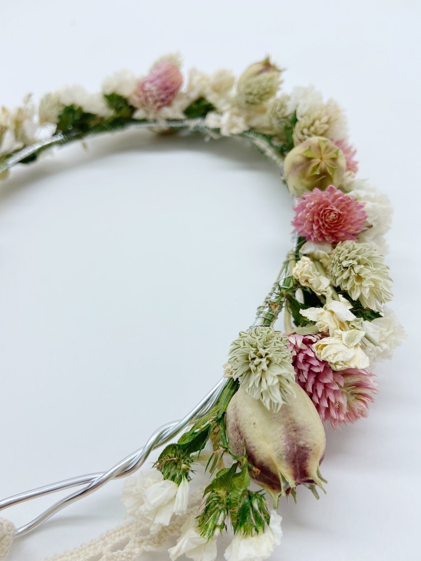 Wedding Head Wreath, Crown, Hoop, Wall Wreath, Halo, Boho, Wild Flower, Floral, Dried Flowers, Simple, Rustic, Preserved, Whimsical, Forest