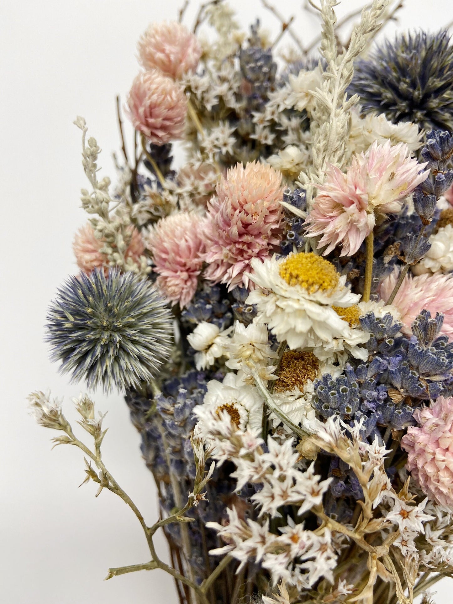 Wedding Bouquet, Winter Style, Lavender, Sweet Huck, German Statice, Wedding, Head wreath, boutonnire, corsage, Cute, Pink, hair comb
