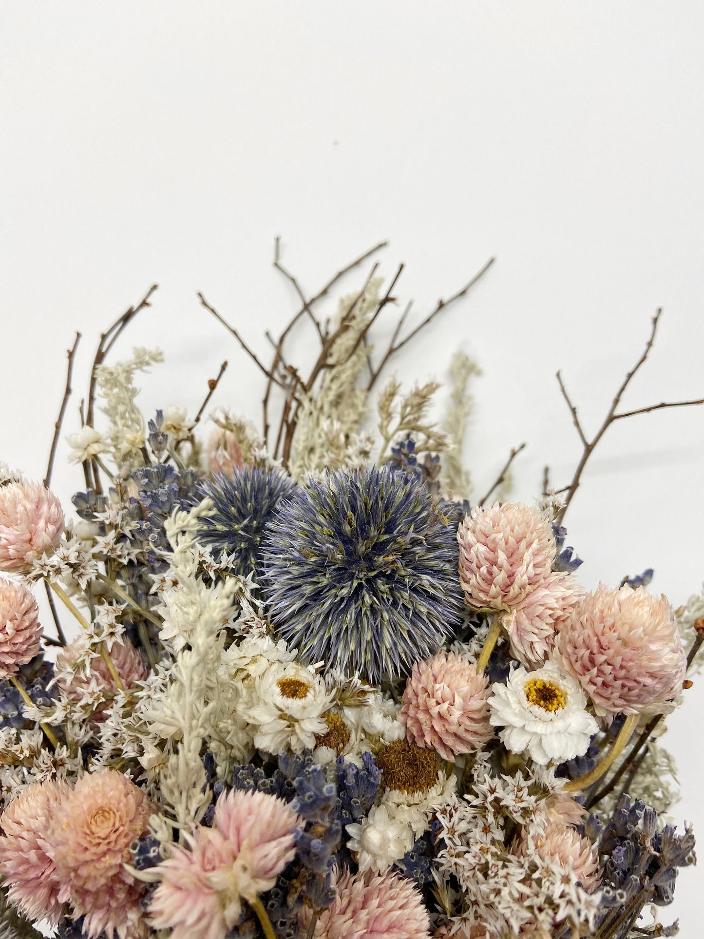 Wedding Bouquet, Winter Style, Lavender, Sweet Huck, German Statice, Wedding, Head wreath, boutonnire, corsage, Cute, Pink, hair comb