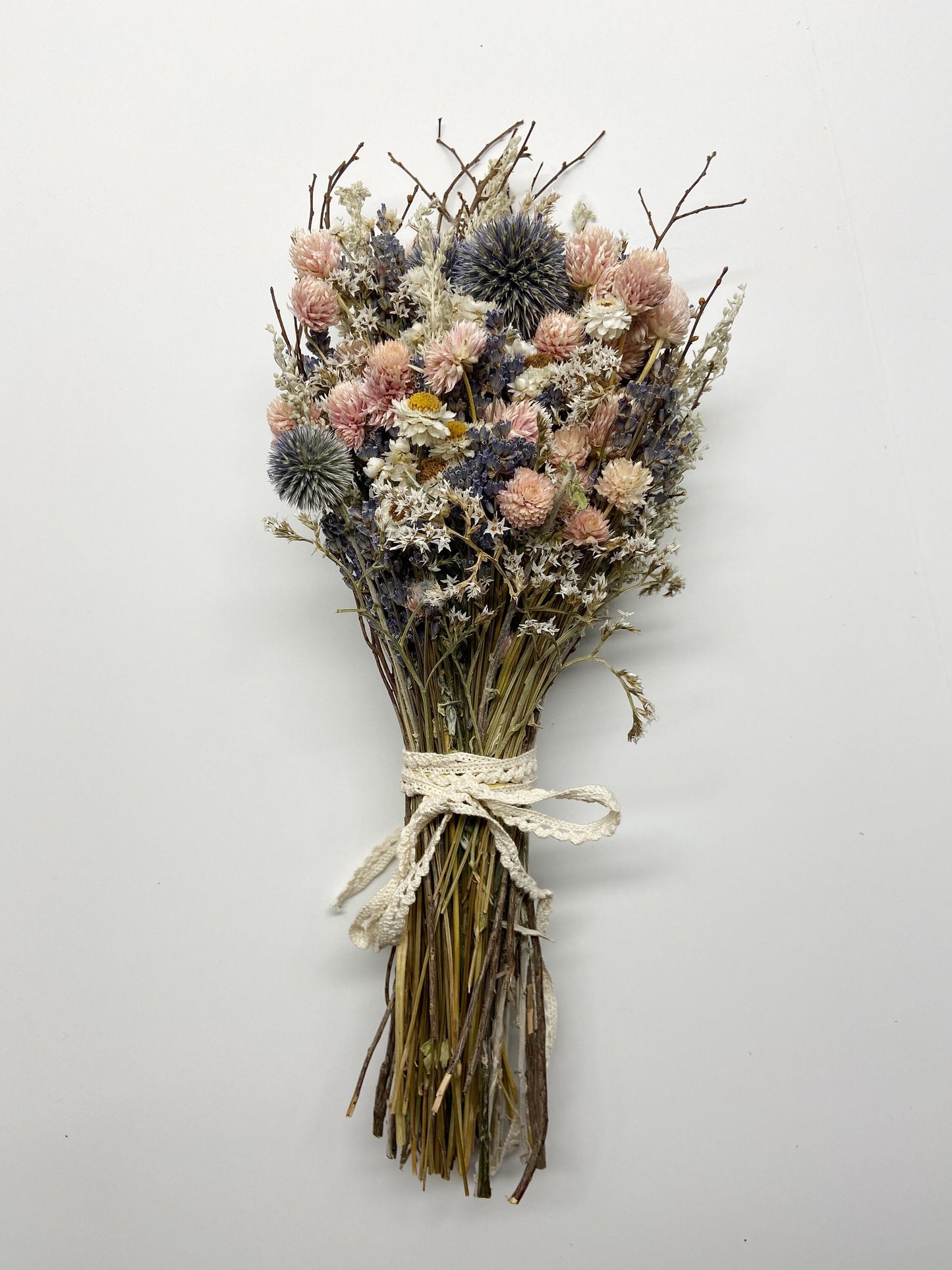 Wedding Bouquet, Winter Style, Lavender, Sweet Huck, German Statice, Wedding, Head wreath, boutonnire, corsage, Cute, Pink, hair comb