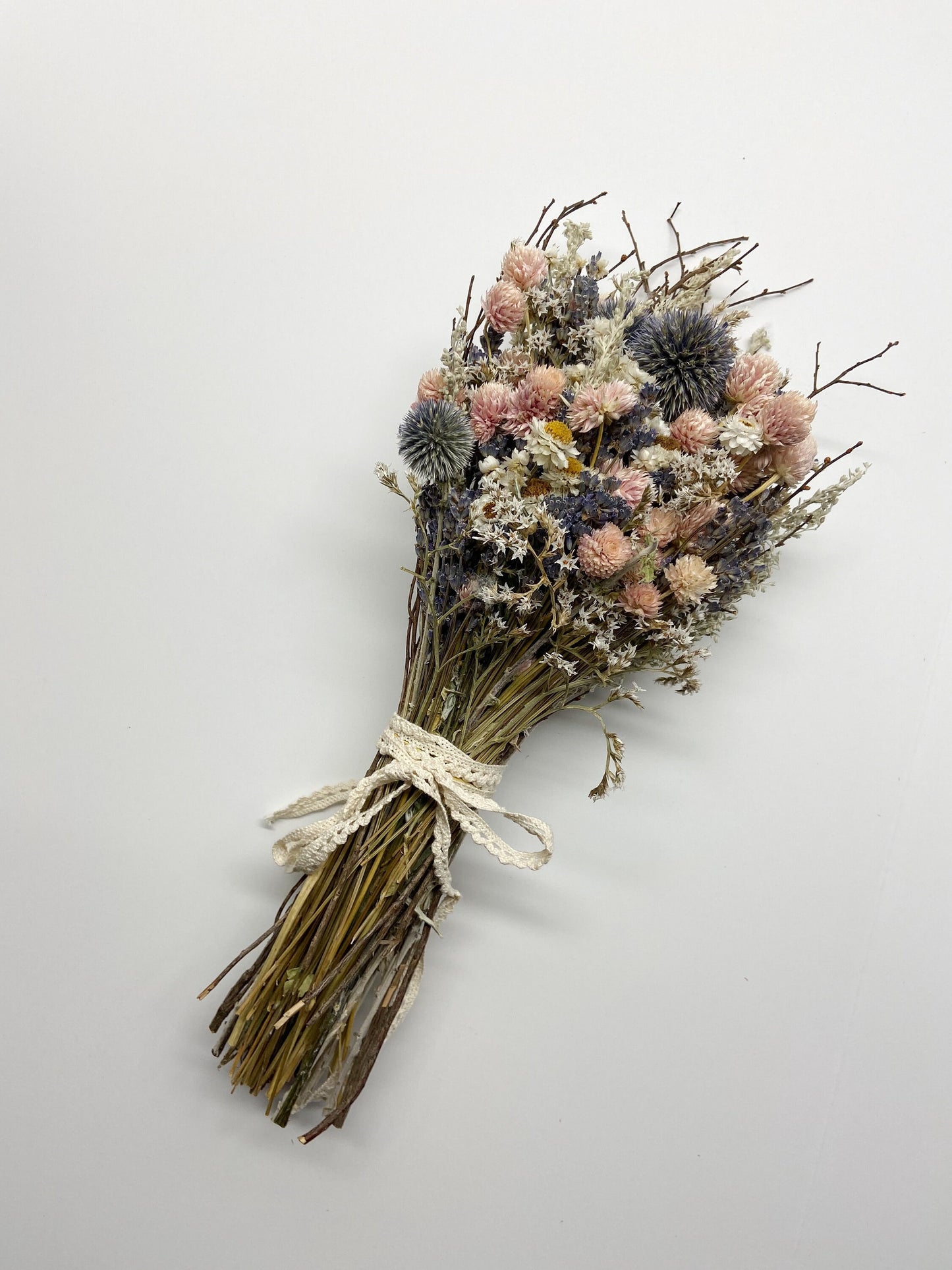 Wedding Bouquet, Winter Style, Lavender, Sweet Huck, German Statice, Wedding, Head wreath, boutonnire, corsage, Cute, Pink, hair comb