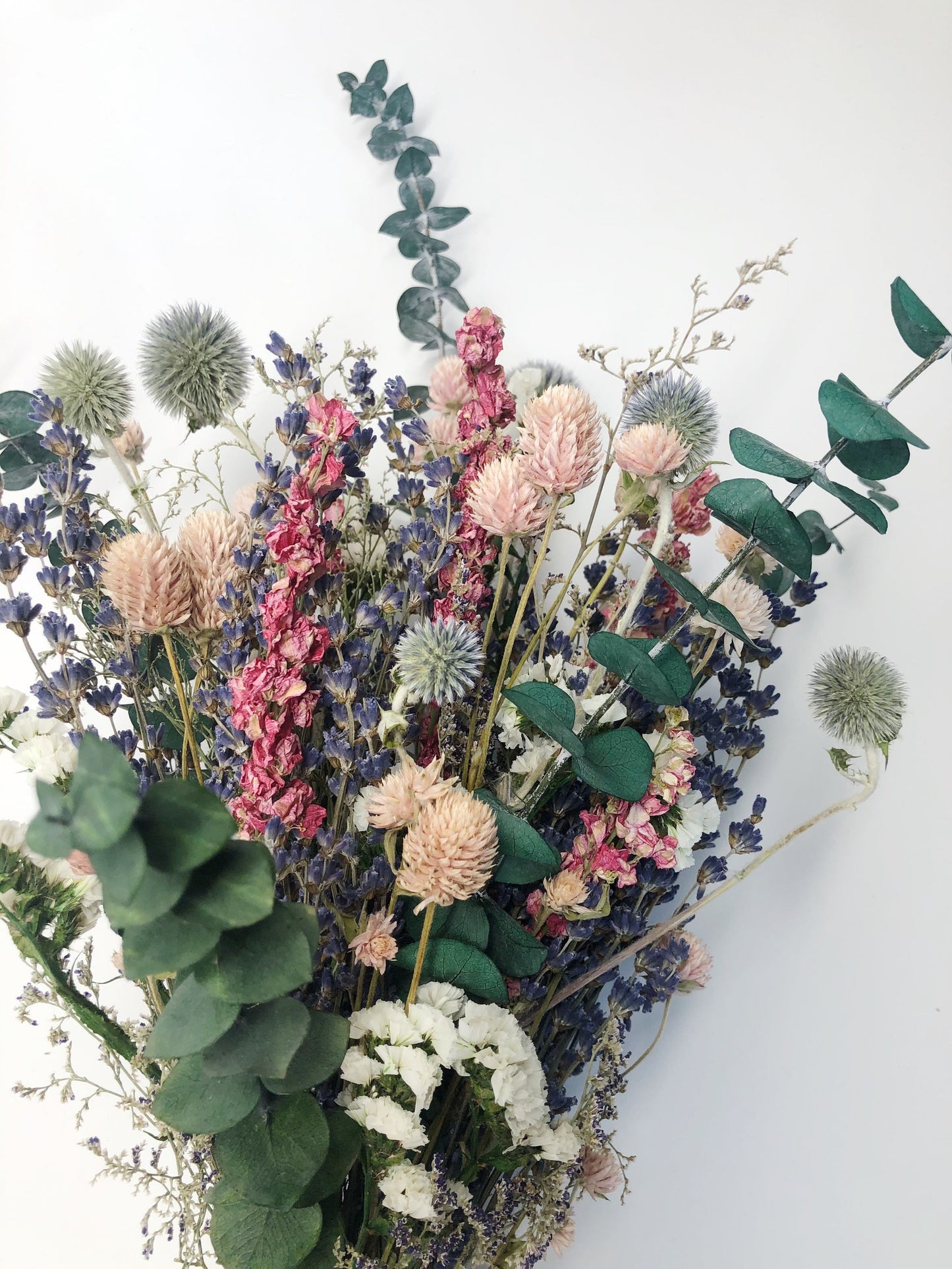 Pink Bouquet with vase, Natural Flowers, Dried, Safflowers, Beige Centerpiece, Wedding, Floral, Colorful, mothers day gift, green