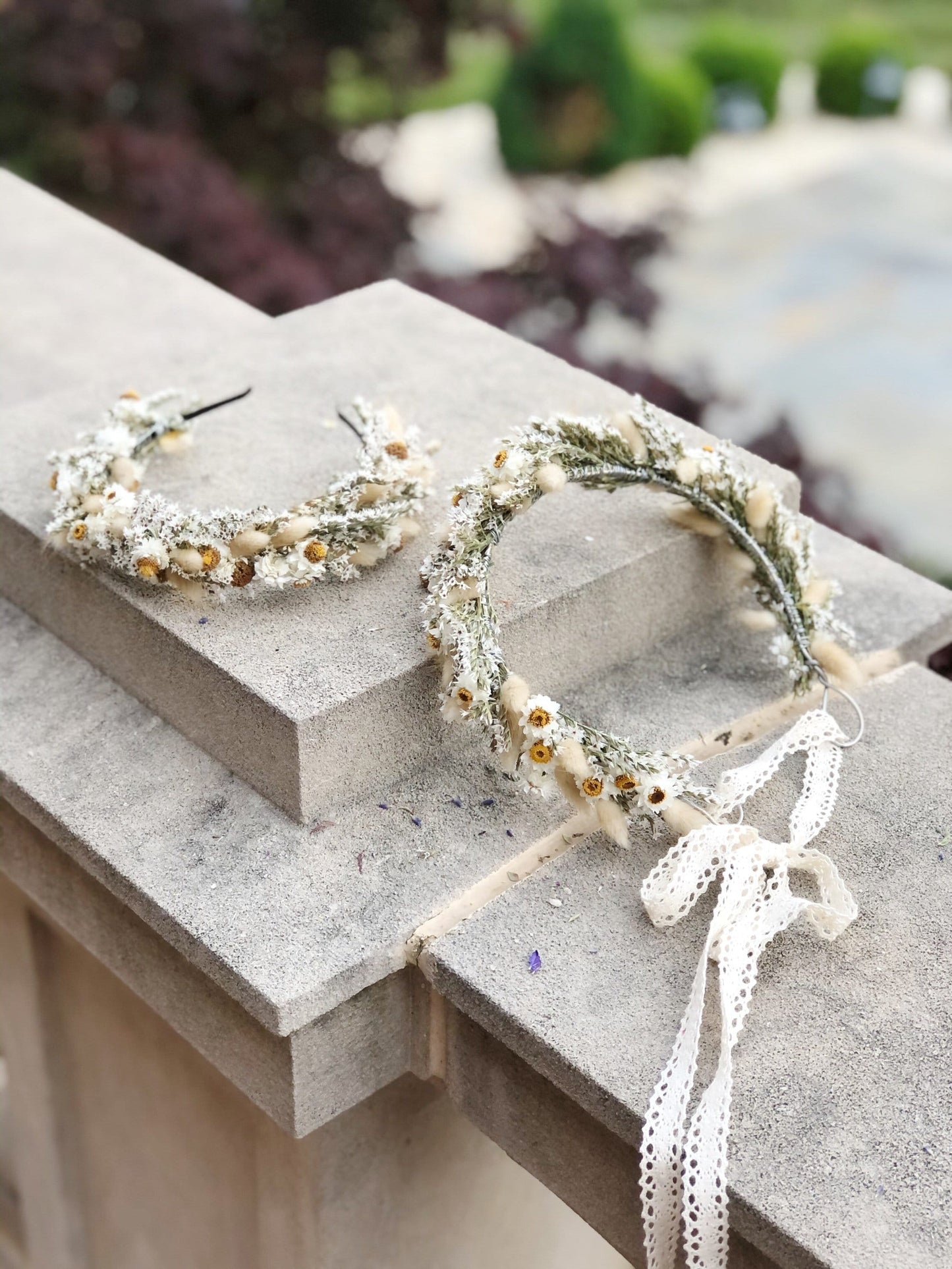 Wedding Head Wreath, Hairband, Crown, Halo, Boho, Wild Flower, Floral, Dried Flowers, Neutral, White, Cream, Photoshoot, Whimsical, Simple