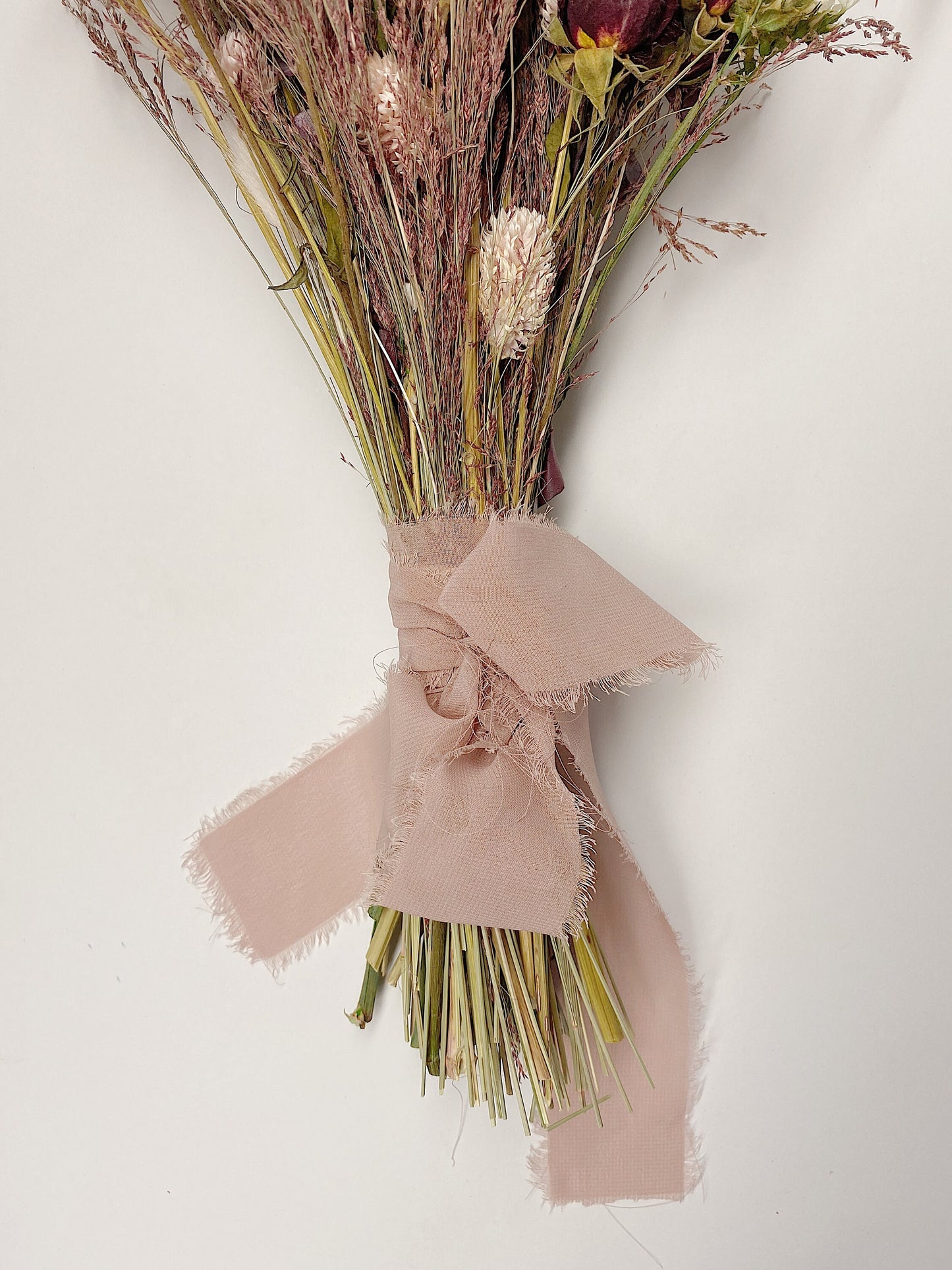 Dusty Pink Wedding Bouquet, Fluffy, Peonies, Dried Flowers, Bridal, Preserved, Bunny Tails, Floral, Summer, Purple, Roses, Cute, Ribbon