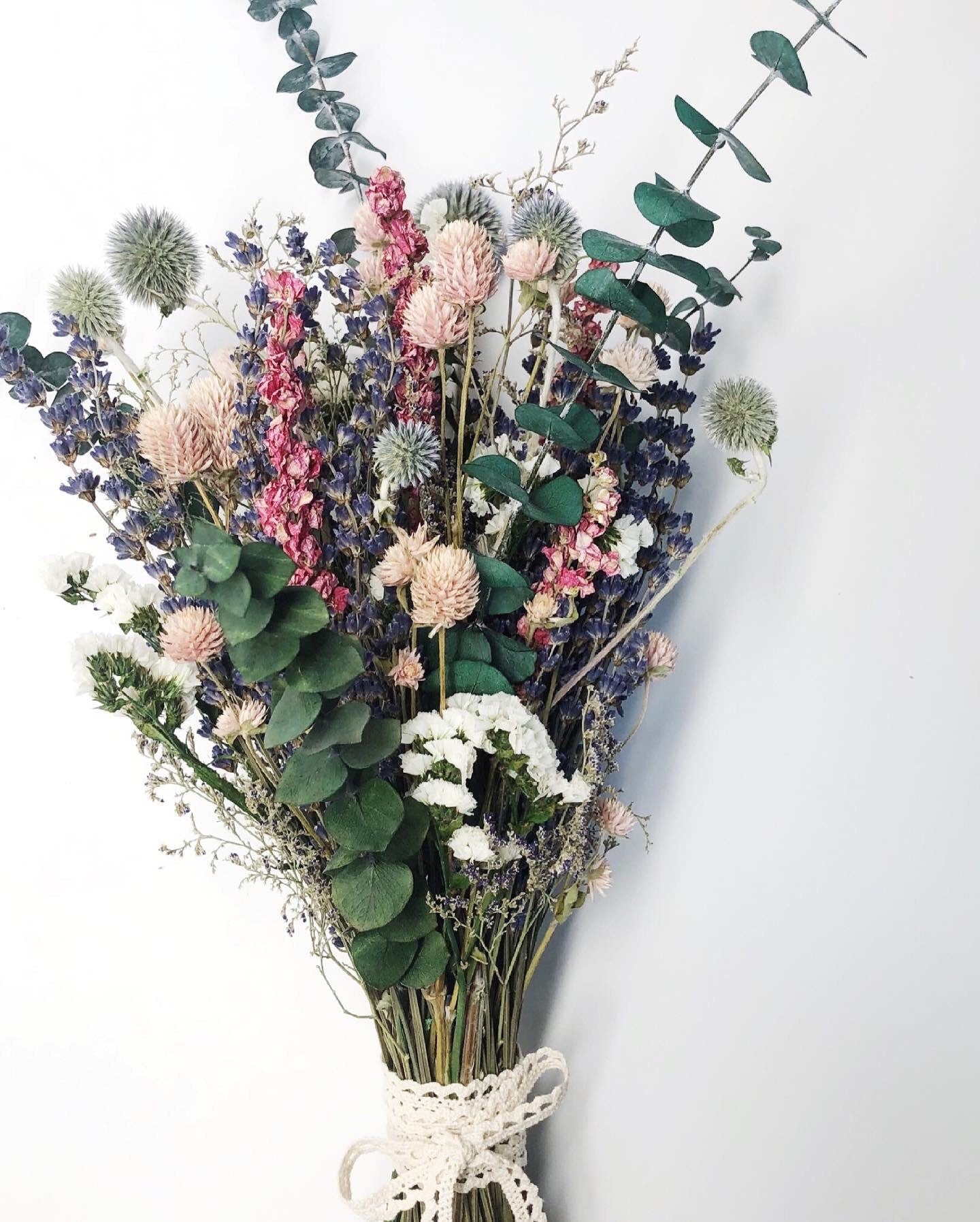 Pink Bouquet with vase, Natural Flowers, Dried, Safflowers, Beige Centerpiece, Wedding, Floral, Colorful, mothers day gift, green