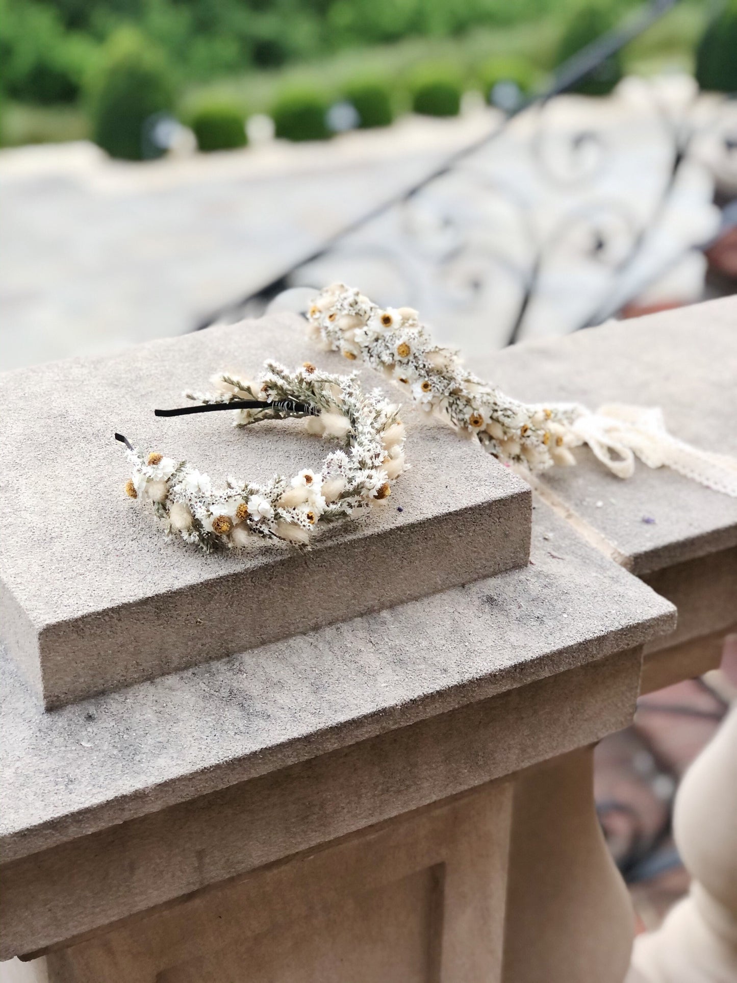 Wedding Head Wreath, Hairband, Crown, Halo, Boho, Wild Flower, Floral, Dried Flowers, Neutral, White, Cream, Photoshoot, Whimsical, Simple