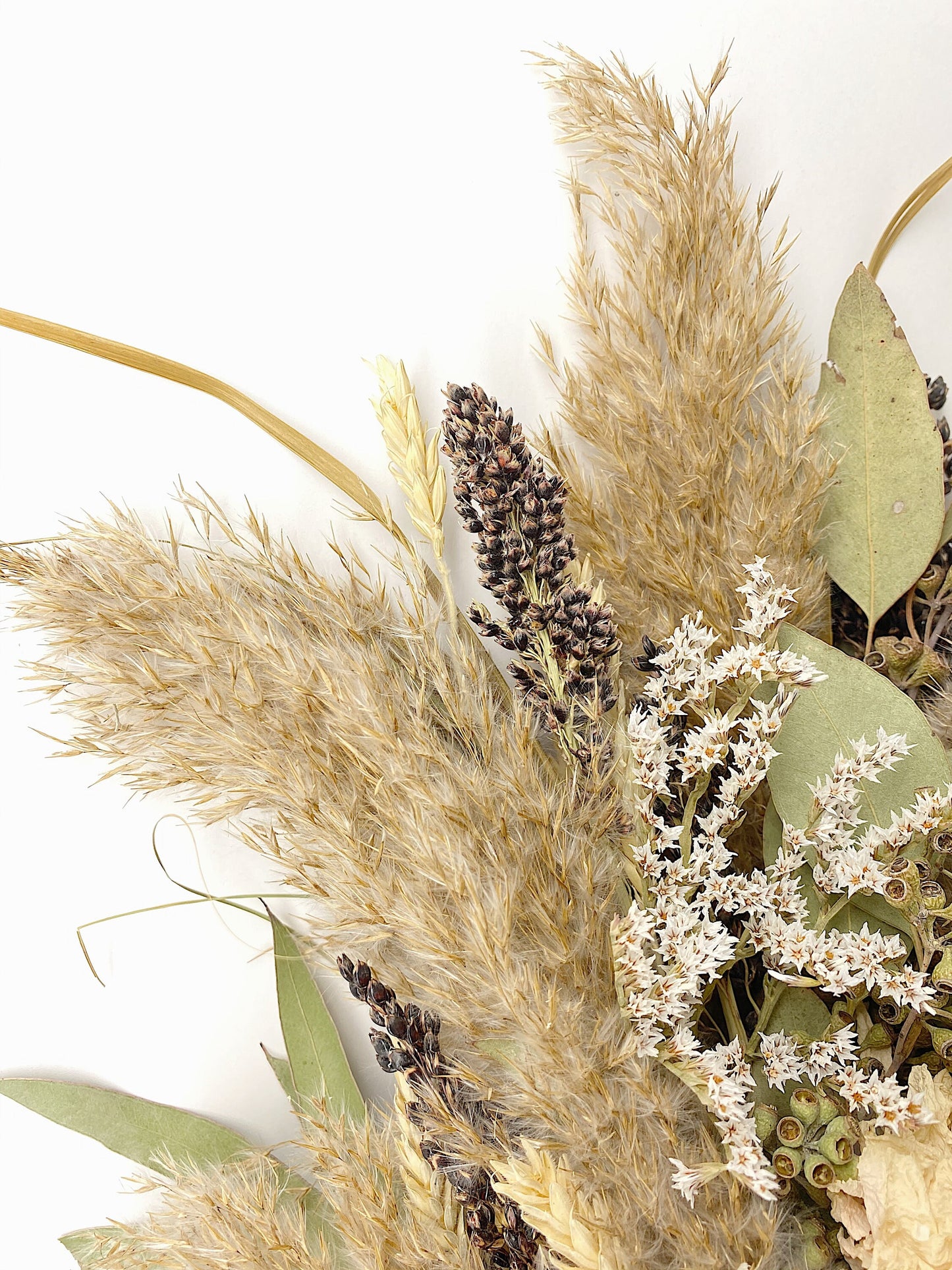 Off White Wedding Bouquet, Peonies, Floral, Beige, Bridal, Summer, Pampas Grass, Ribbon, Wheat, Cream and Green, Neutral, Dried