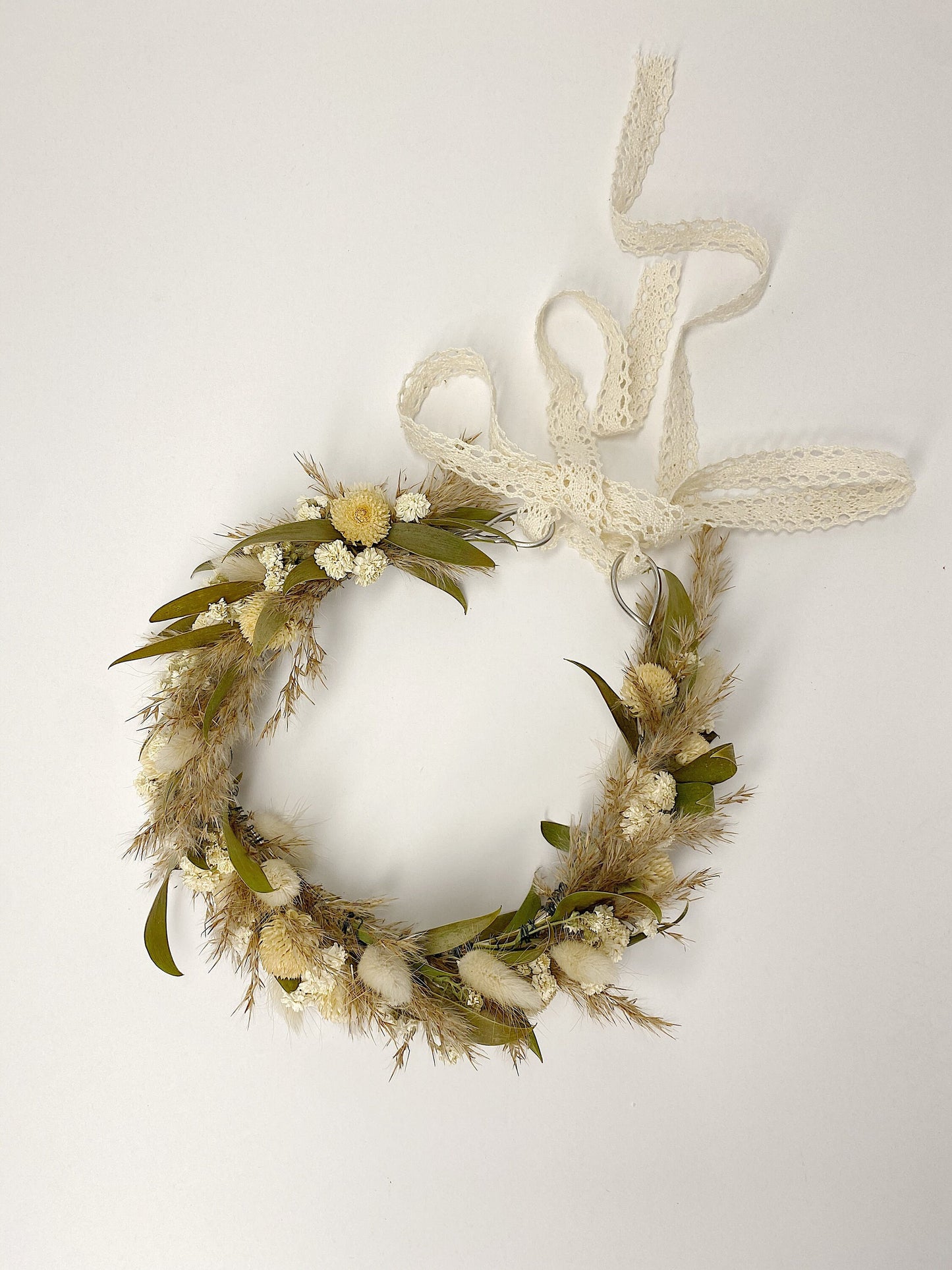 Head Wreath, Hair Comb, Natural Flowers, Head Decoration, Dried Flowers, Neutral, Cute, Bridal, Flower Girl, Photoshoot, Centerpiece, Cream