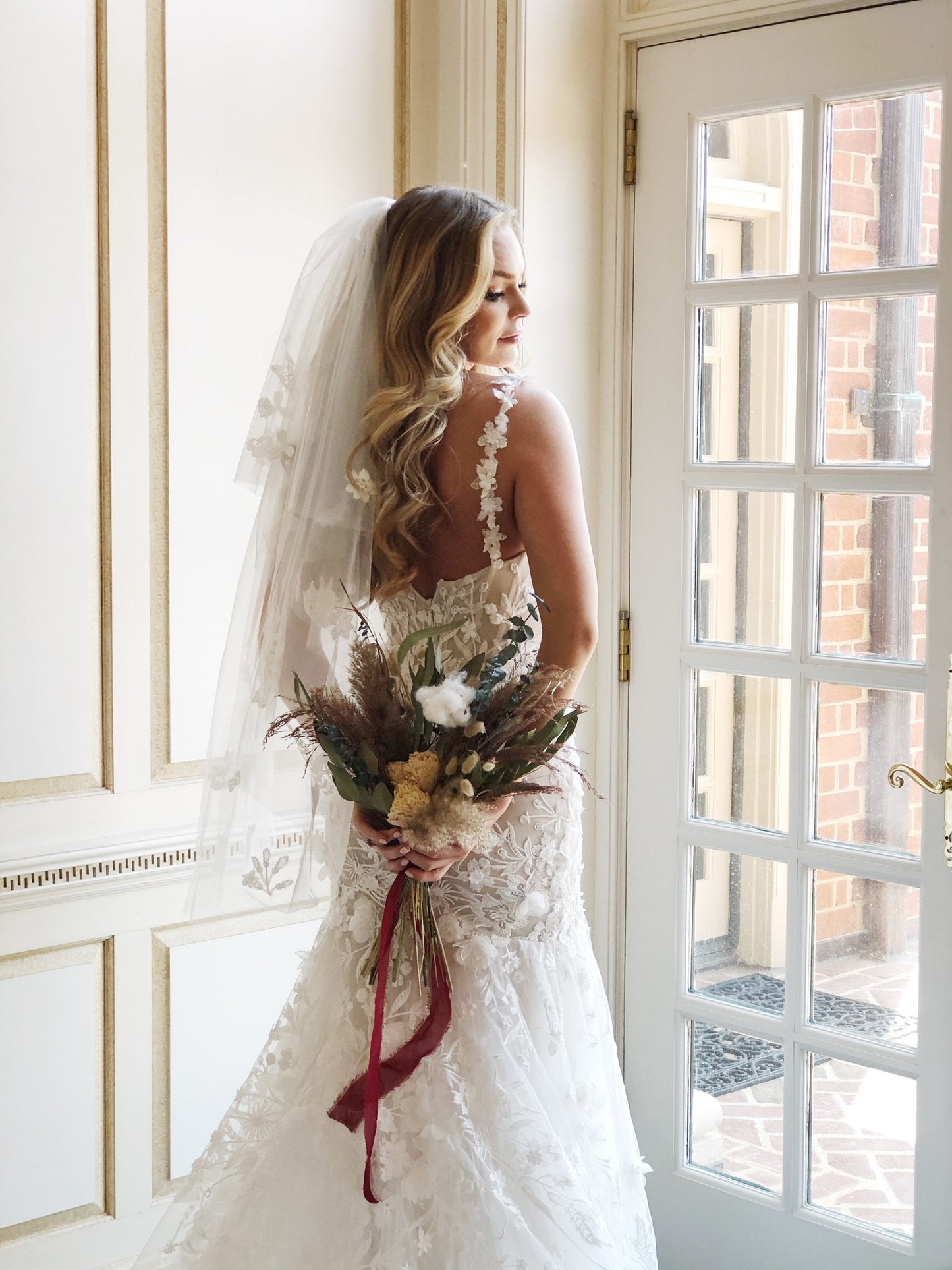 Nude Wedding Bouquet, Pampas grass, Eucalyptus, Cream, Bridal, Cotton, Peonies, Preserved Flowers, Dried Flowers, Summer, Modern Bunny Tails