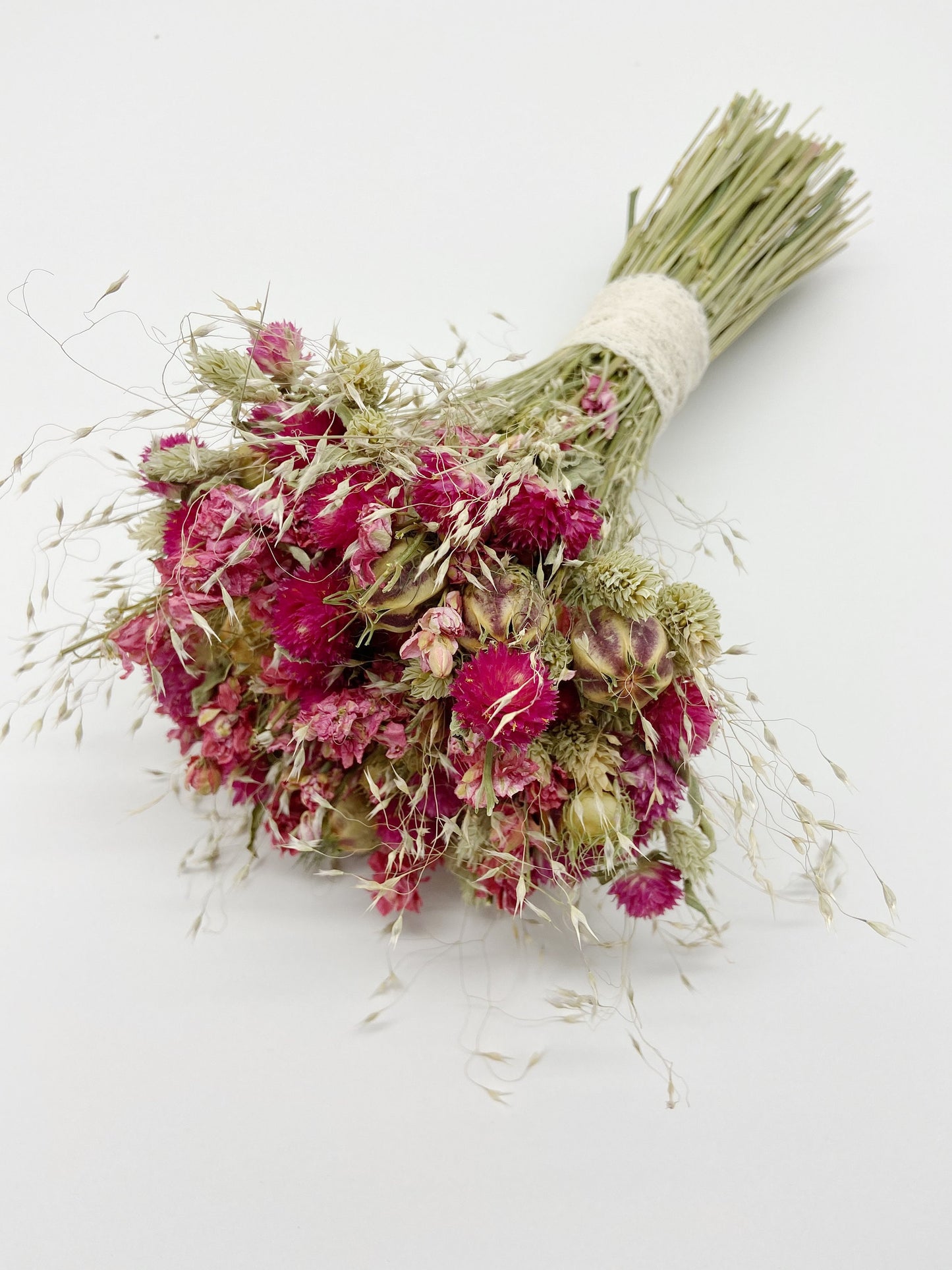 Spring Bouquet, Natural Flowers, Dried Flowers, Bridal, Wedding, Floral, Colorful, Bridesmaid, Pink, nigella, phalaris, Spring, Throw